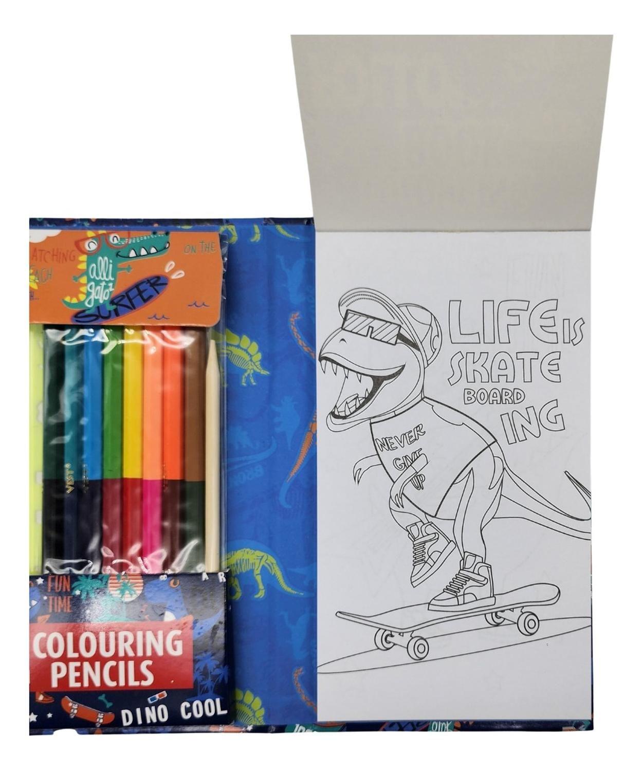 Set De Arte Para Niños Lapices Dibujos Y Pizarra Colorear-4