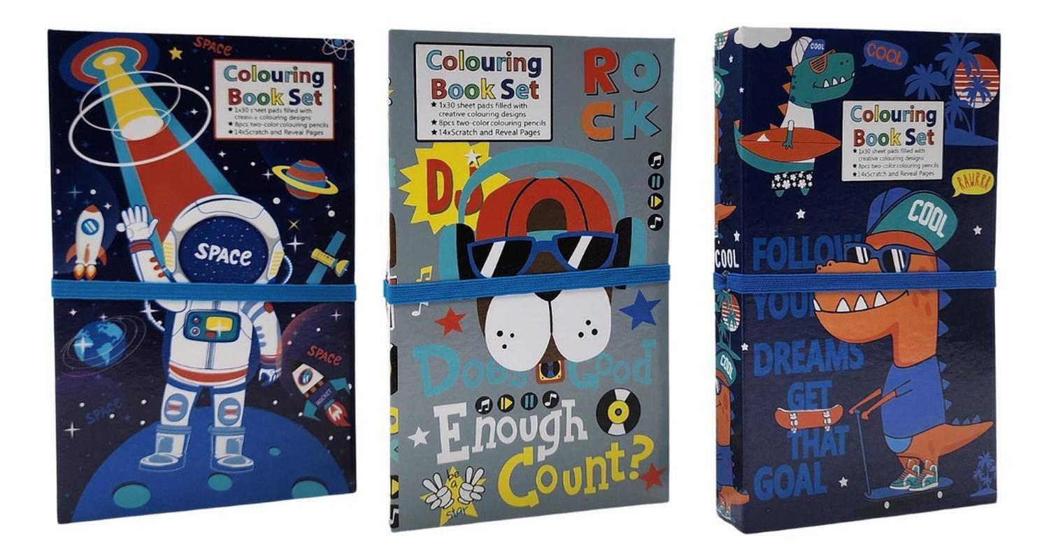 Set De Arte Para Niños Lapices Dibujos Y Pizarra Colorear-5