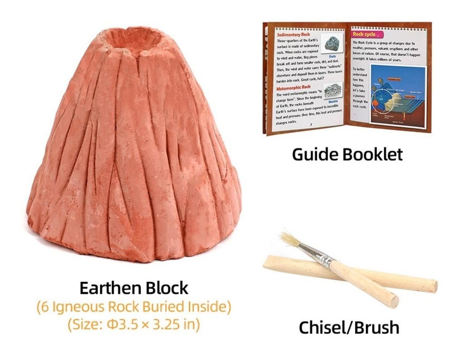 Kit De Excavación Volcán Piedras Volcánicas Juego Educativo-1