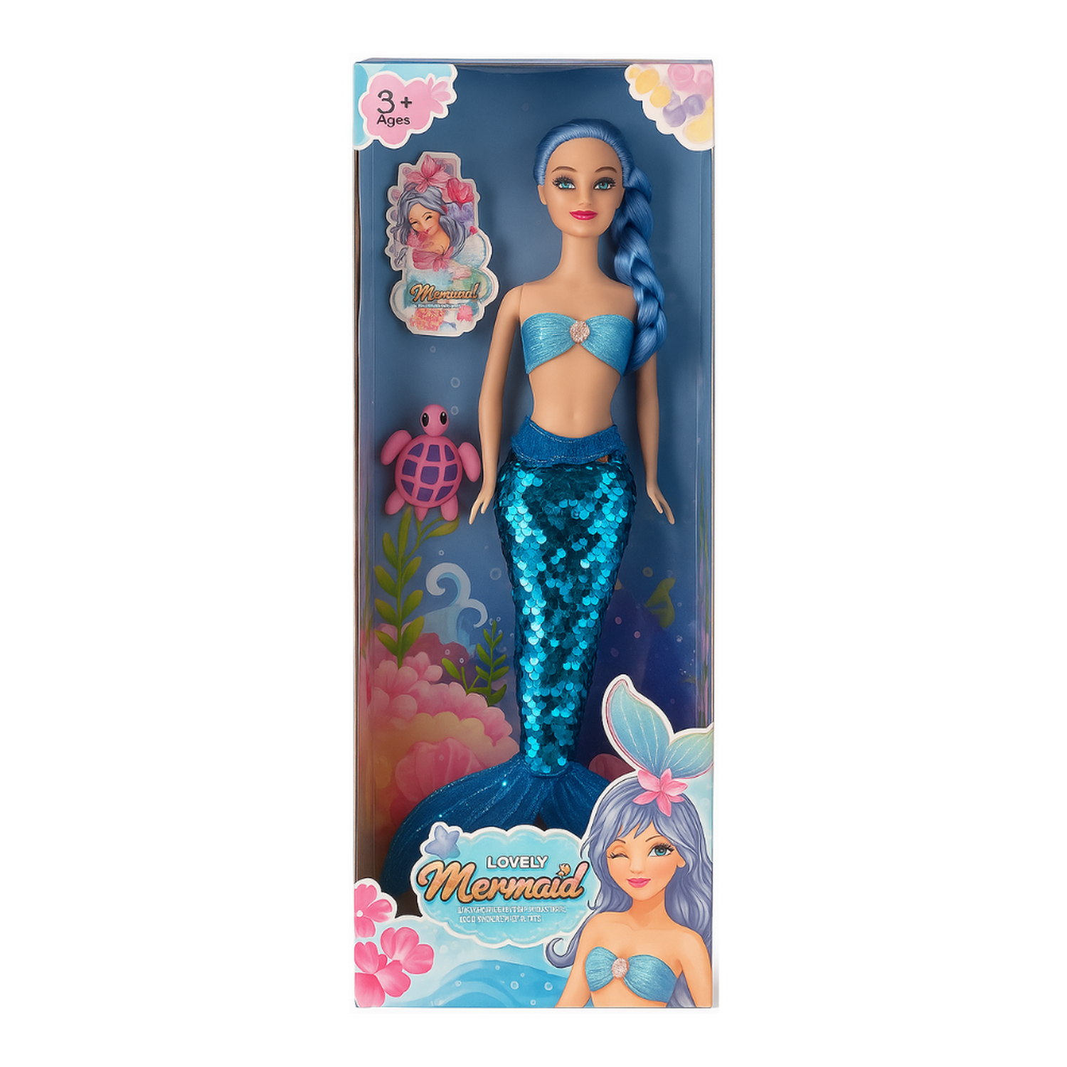Muñeca Sirena Lovely Con Vestido De Lentejuelas Juguete-2