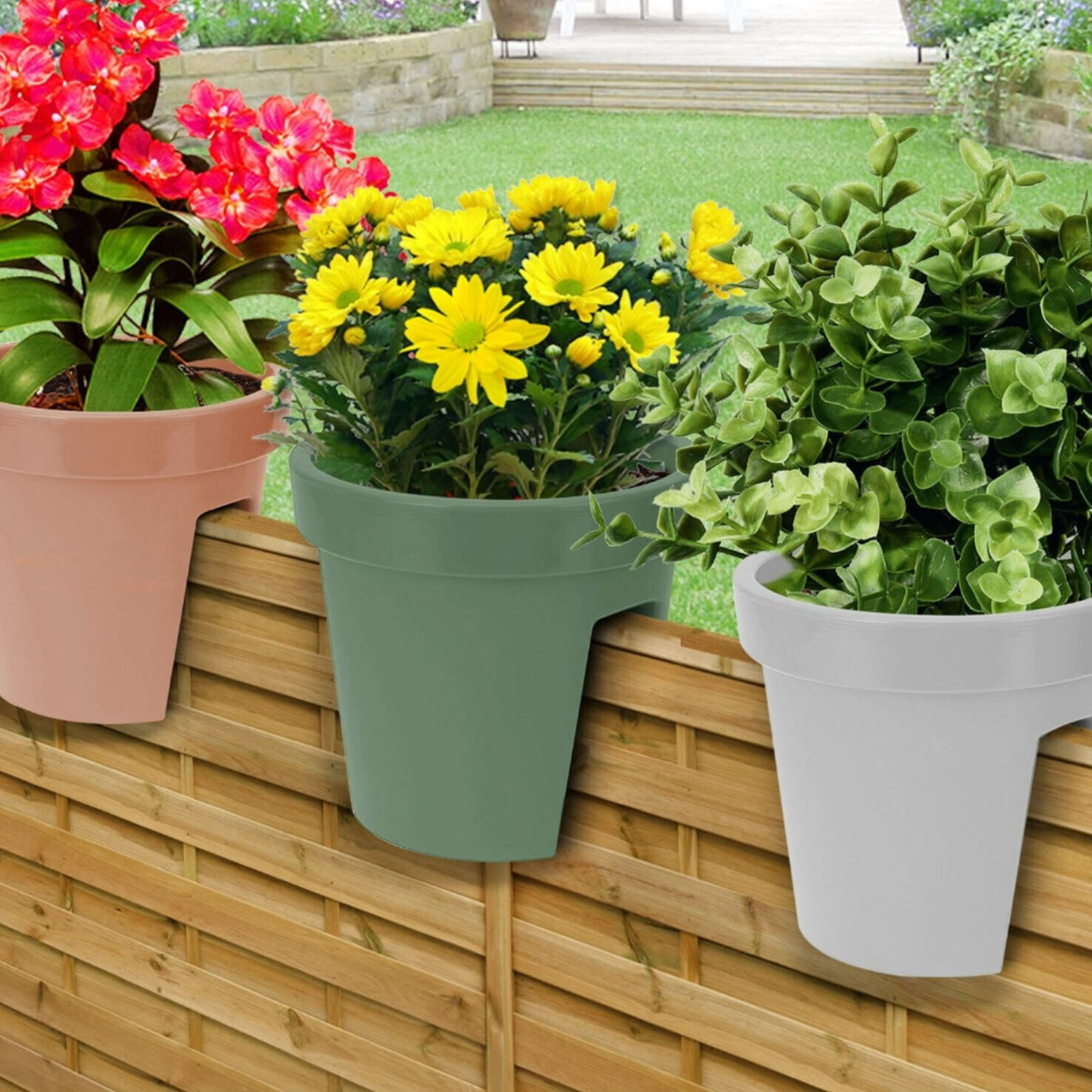 Macetero Colgante Para Balcon Terraza Plastico Maceta Jardin-4