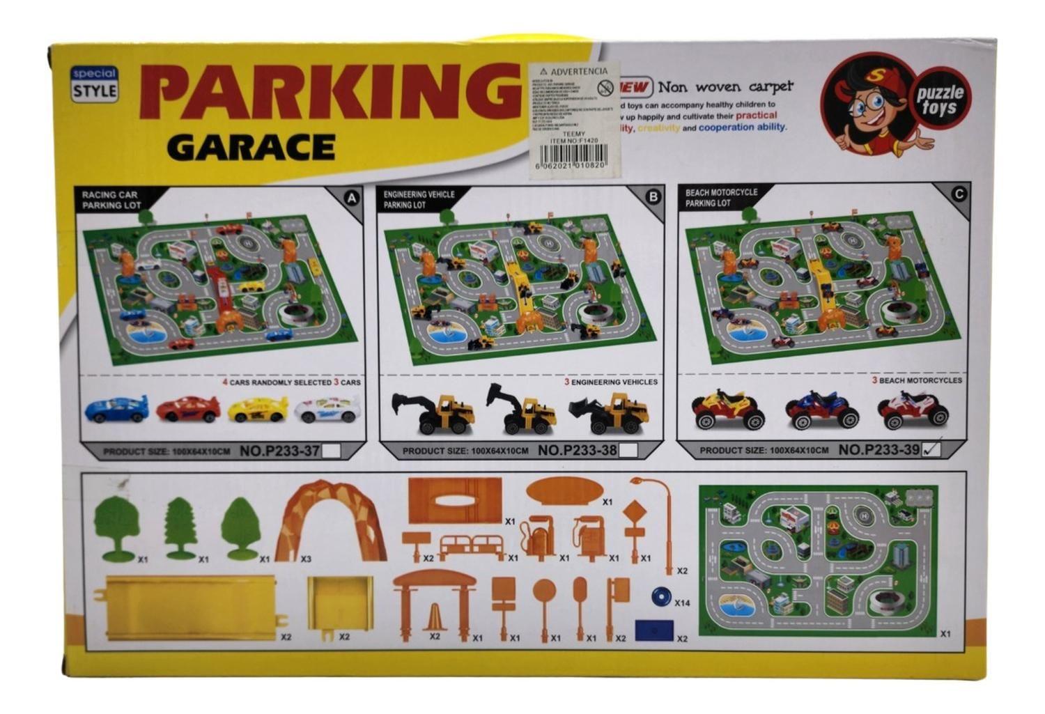 Juego Alfombra Para Niños Parking Garage Para Autitos 50 Pcs-2