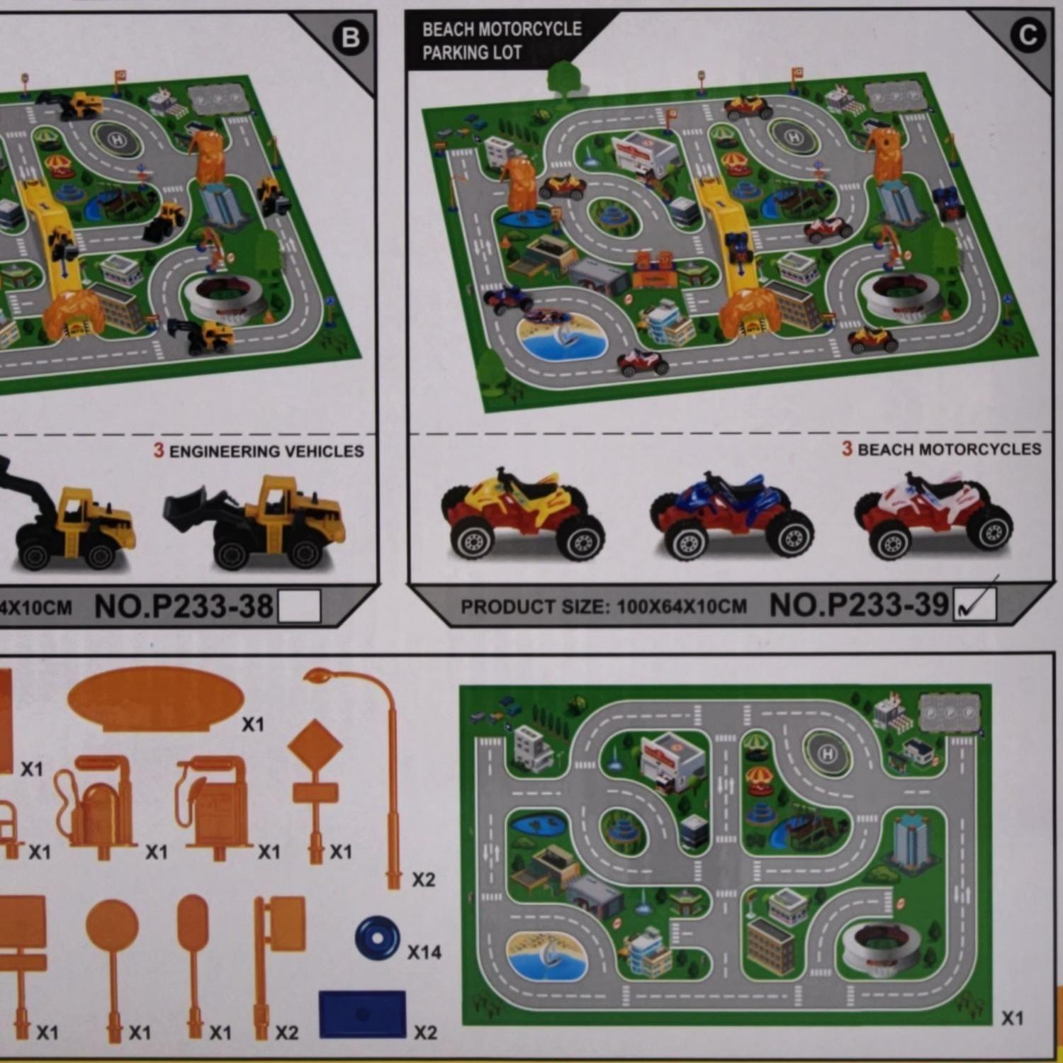 Juego Alfombra Para Niños Parking Garage Para Autitos 50 Pcs-3