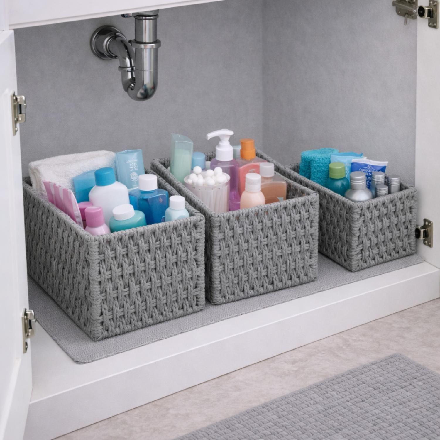 Set 3 Cestas De Almacenamiento Canastas Organizadoras Cesto-2