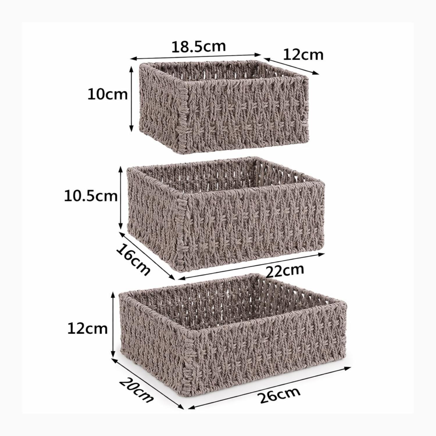 Set 3 Cestas De Almacenamiento Canastas Organizadoras Cesto-6