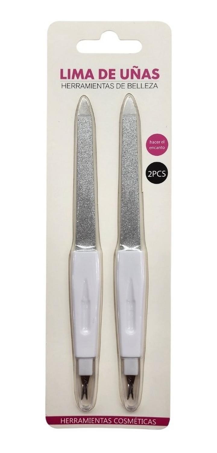 Pack 2 Limas De Uñas Metálica Con Corta Cutículas Manicure-0