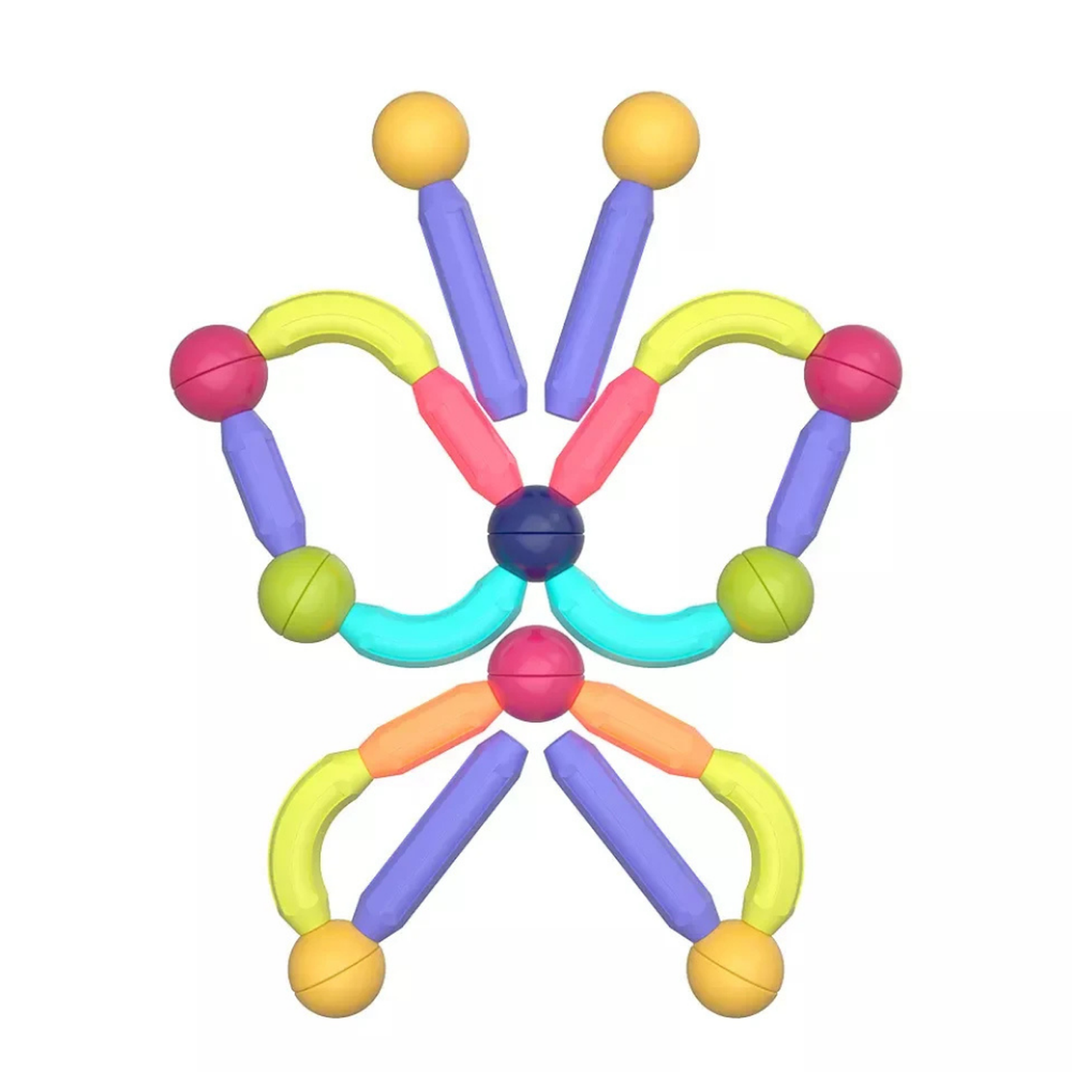 Juego Varillas De Construccion Magnetico Didactico 68 Piezas-5