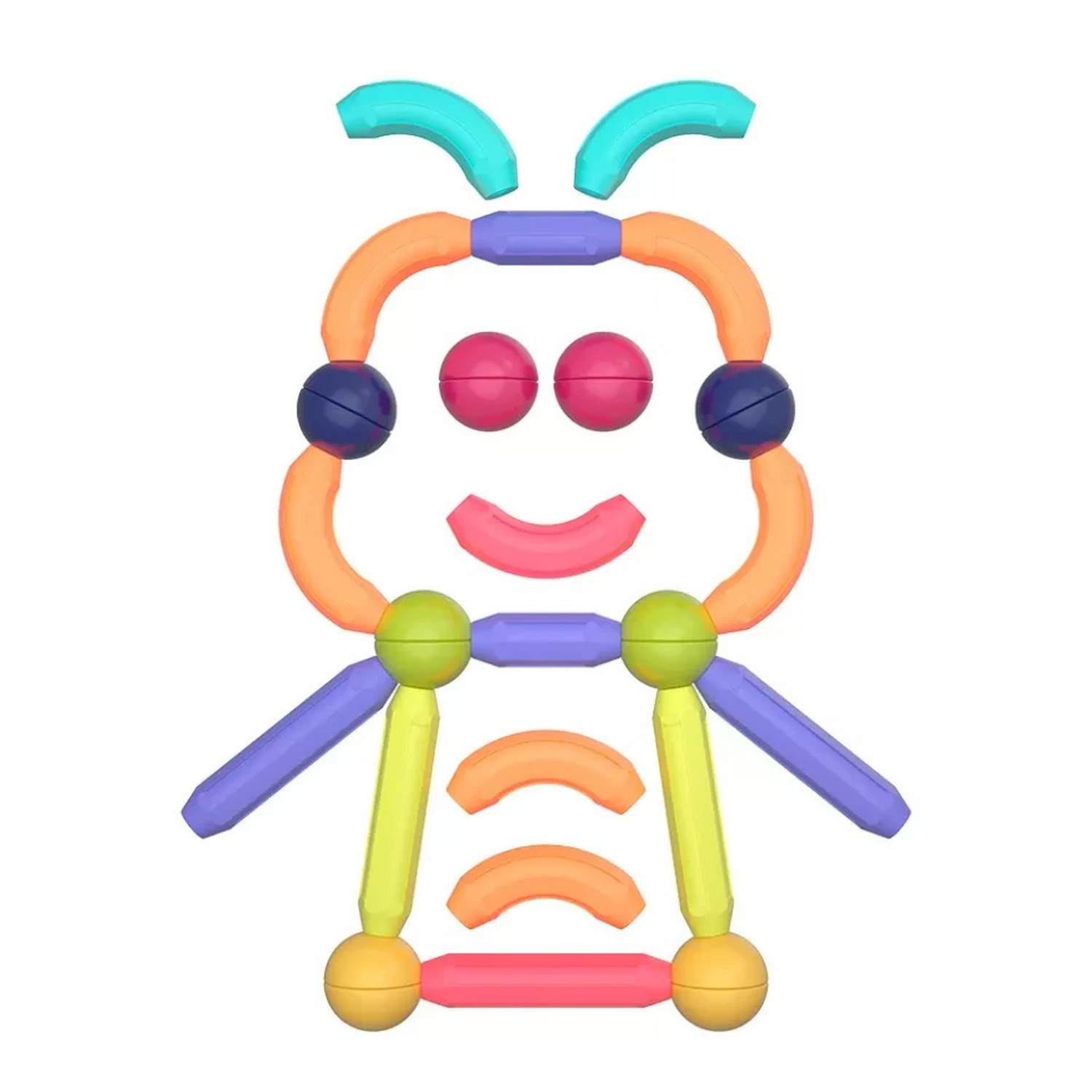 Juego Varillas De Construccion Magnetico Didactico 68 Piezas-6