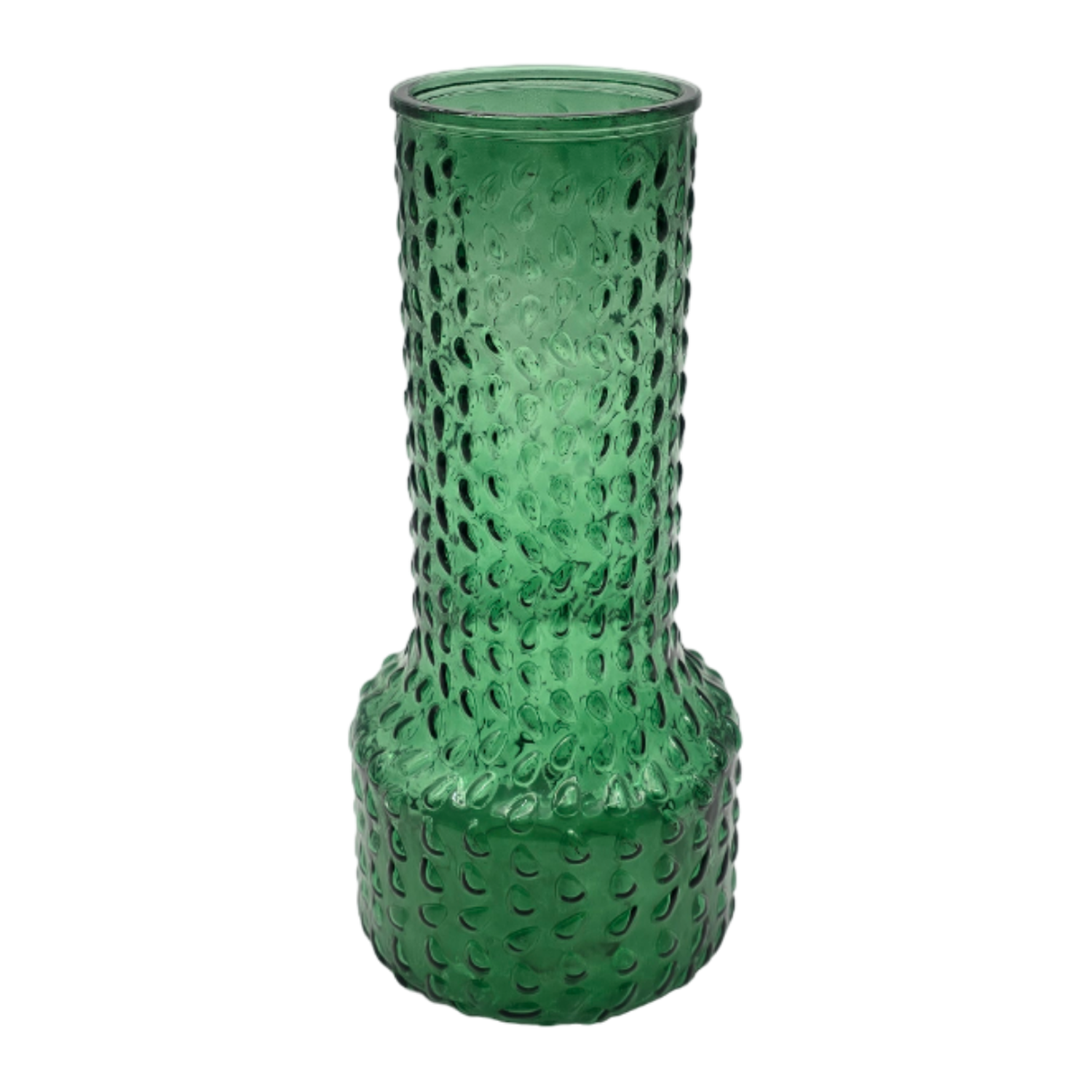 Florero Decorativo De Vidrio Con Diseño Base Ancha Verde 30-0