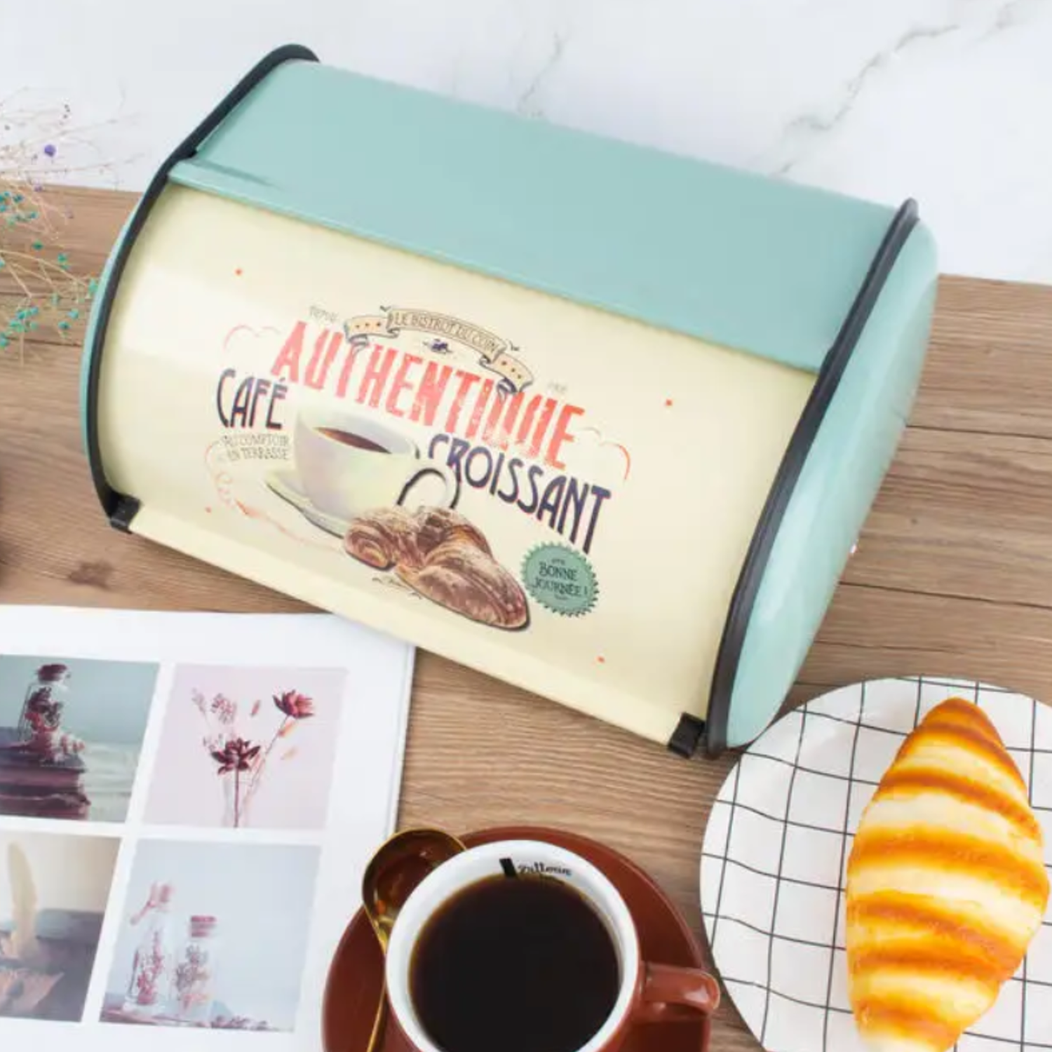 Panera Metálica Vintage Retro Color Verde Abatible-2