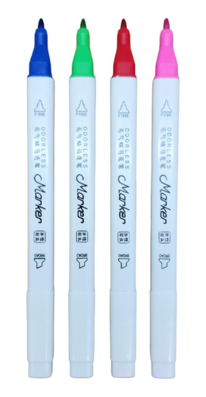 Set 12 Marcadores Happy Painting Doble Punta A Base De Agua-5