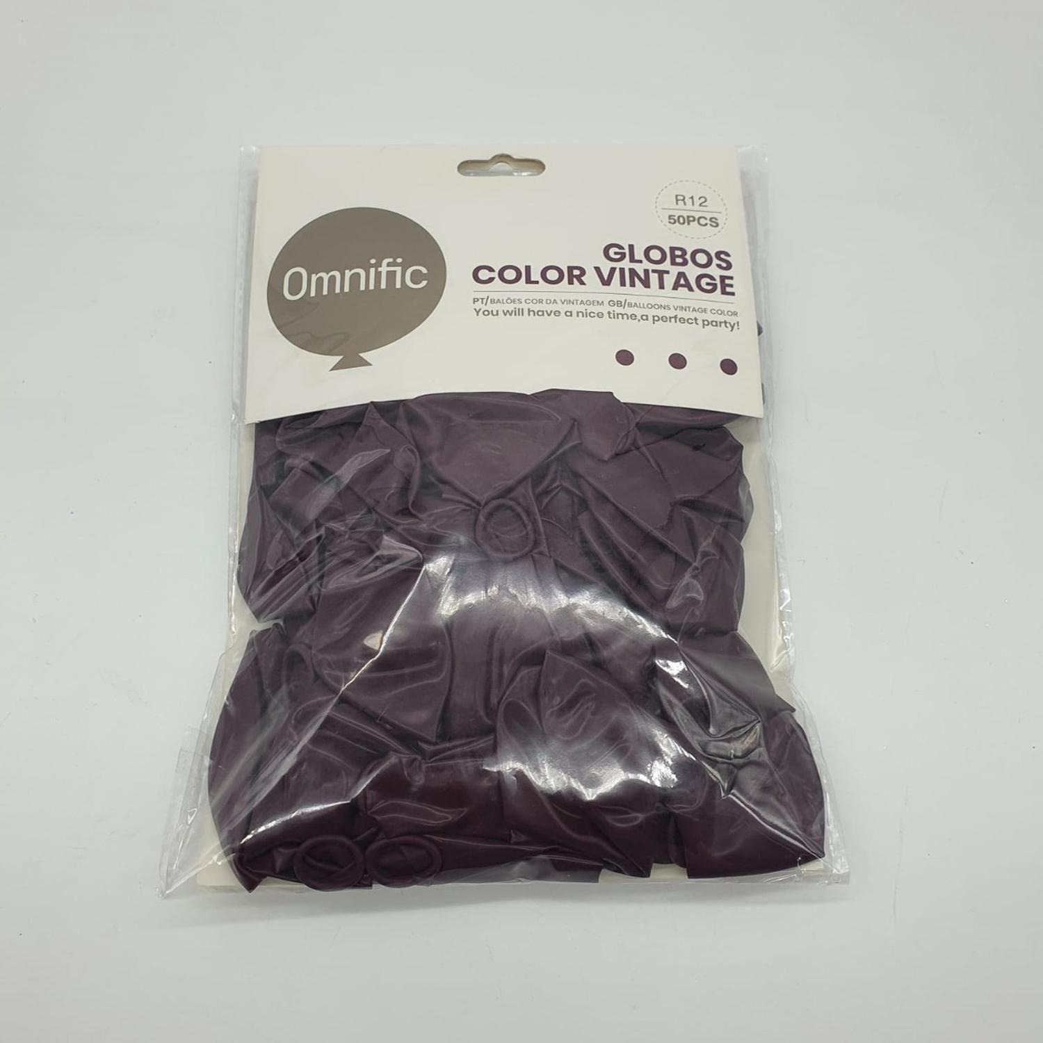 Globos Color Morado Oscuro Vintage 50 Unidades Tamaño R12-0