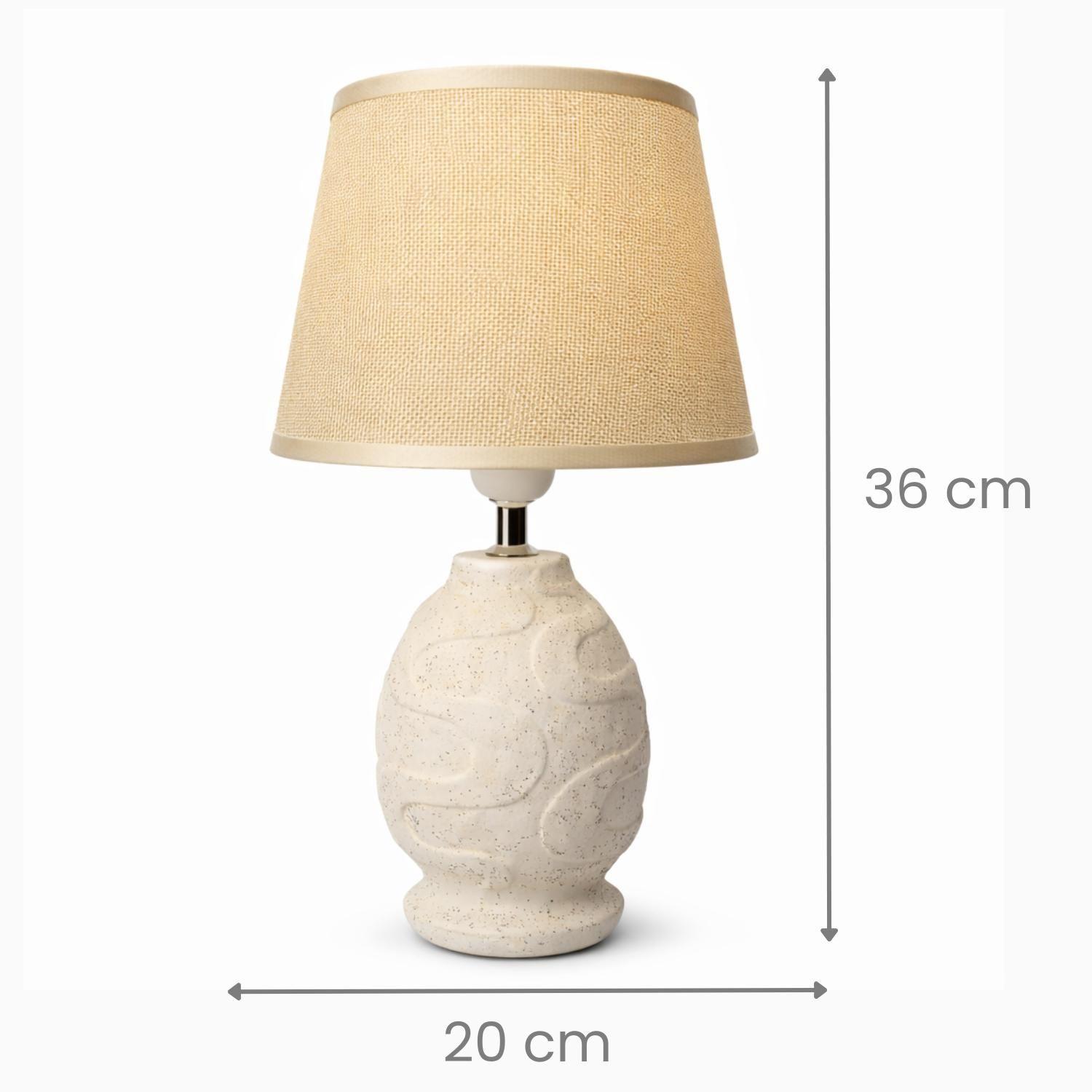 Lampara Velador Mesa Dormitorio Ceramica Blanca Decorativa-4