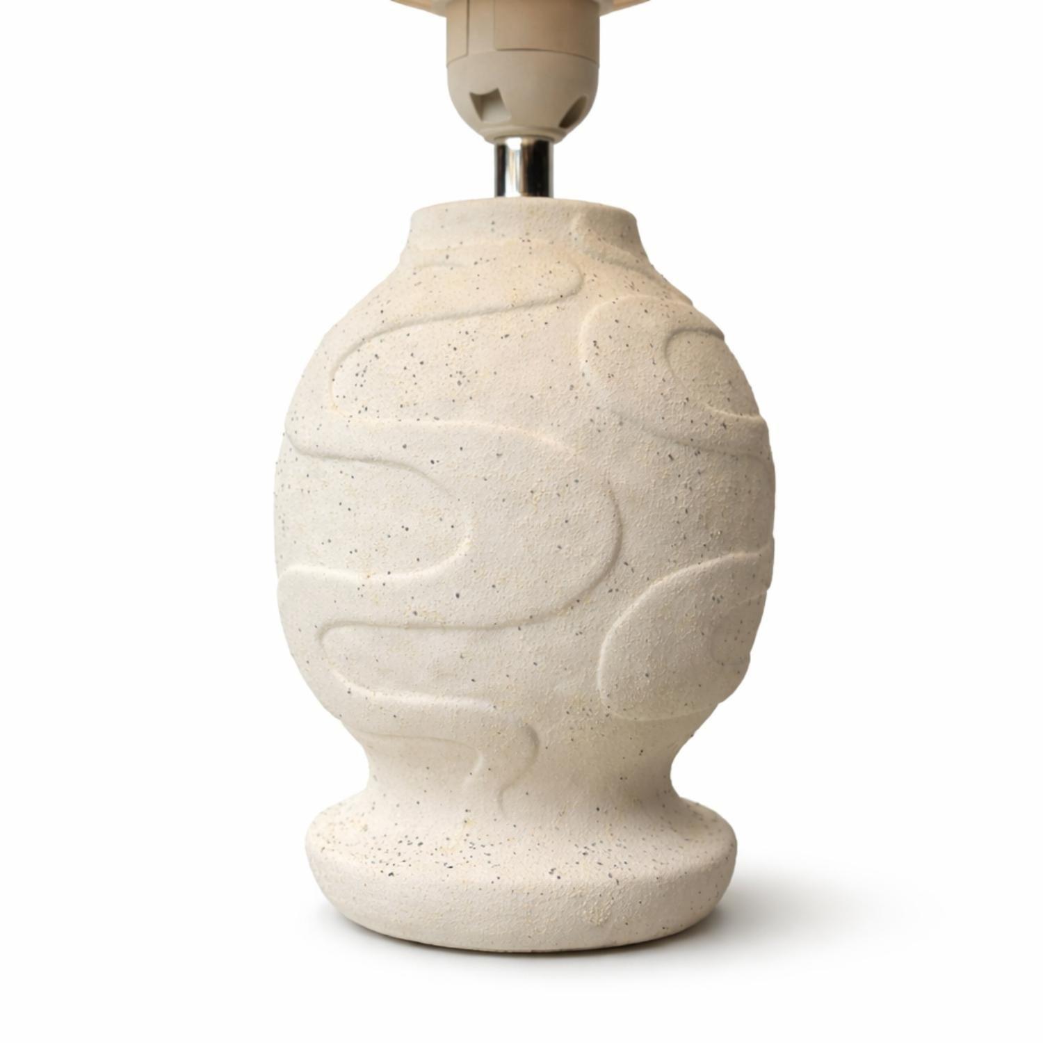 Lampara Velador Mesa Dormitorio Ceramica Blanca Decorativa-5