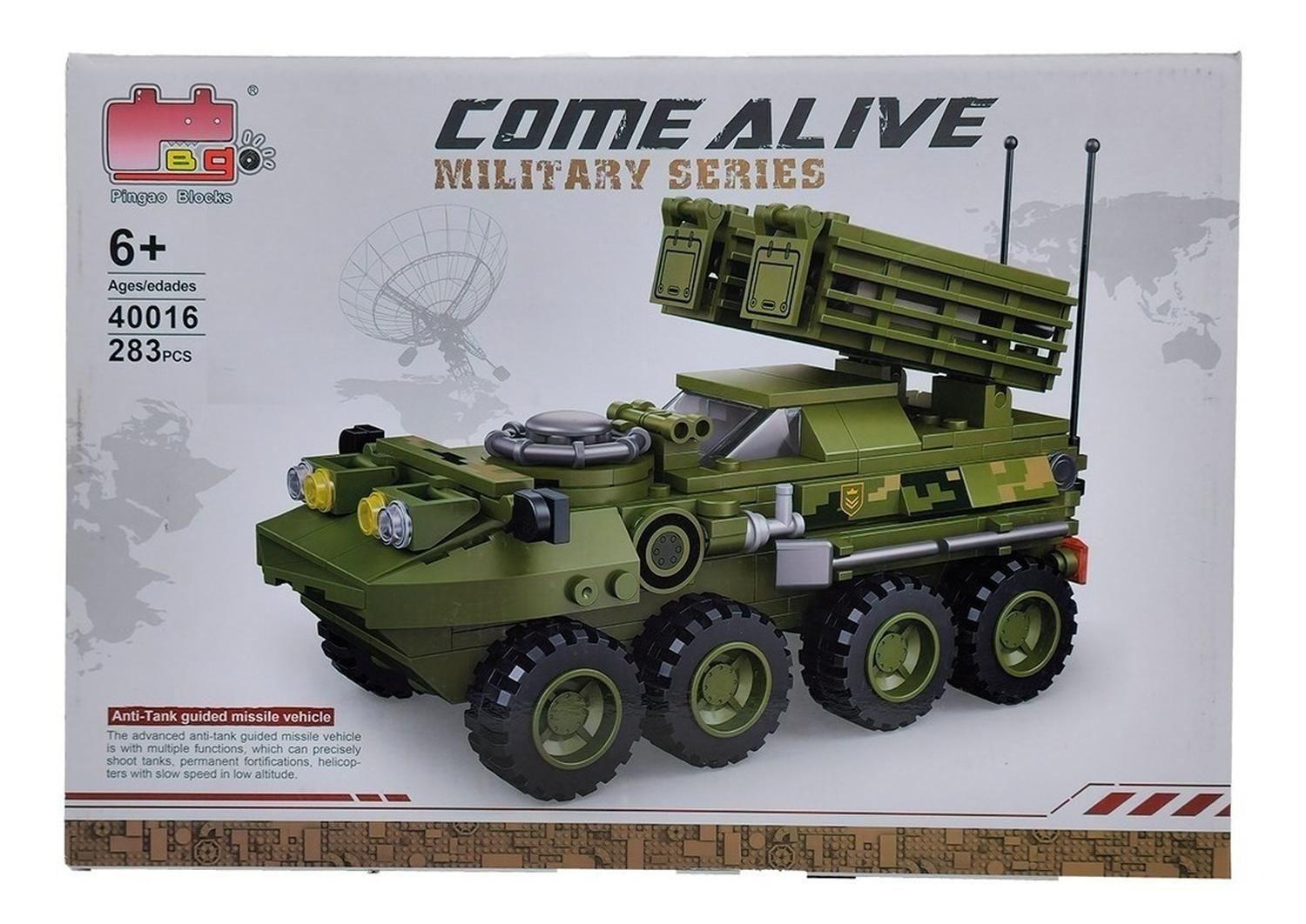 Set Construye Tanque Anti Misiles Militar Verde Armable-0