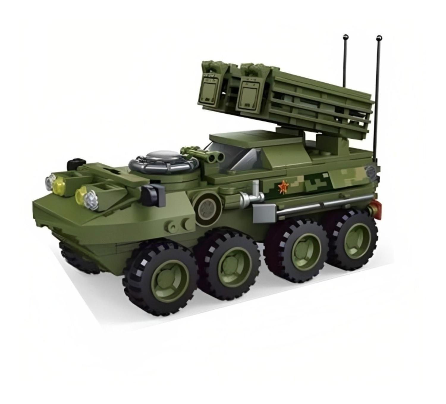 Set Construye Tanque Anti Misiles Militar Verde Armable-1