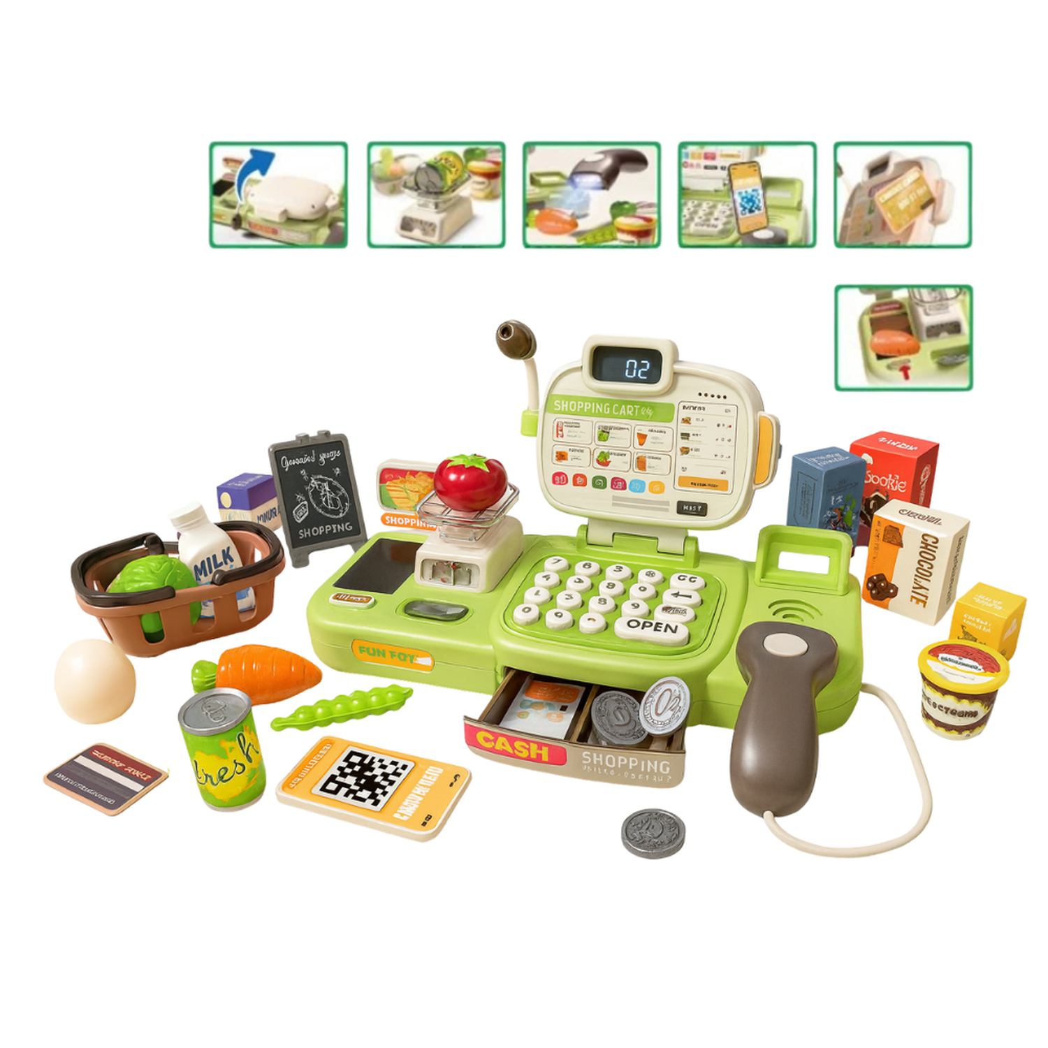 Caja Registradora Juguete Infantil Supermercado Alimentos-2