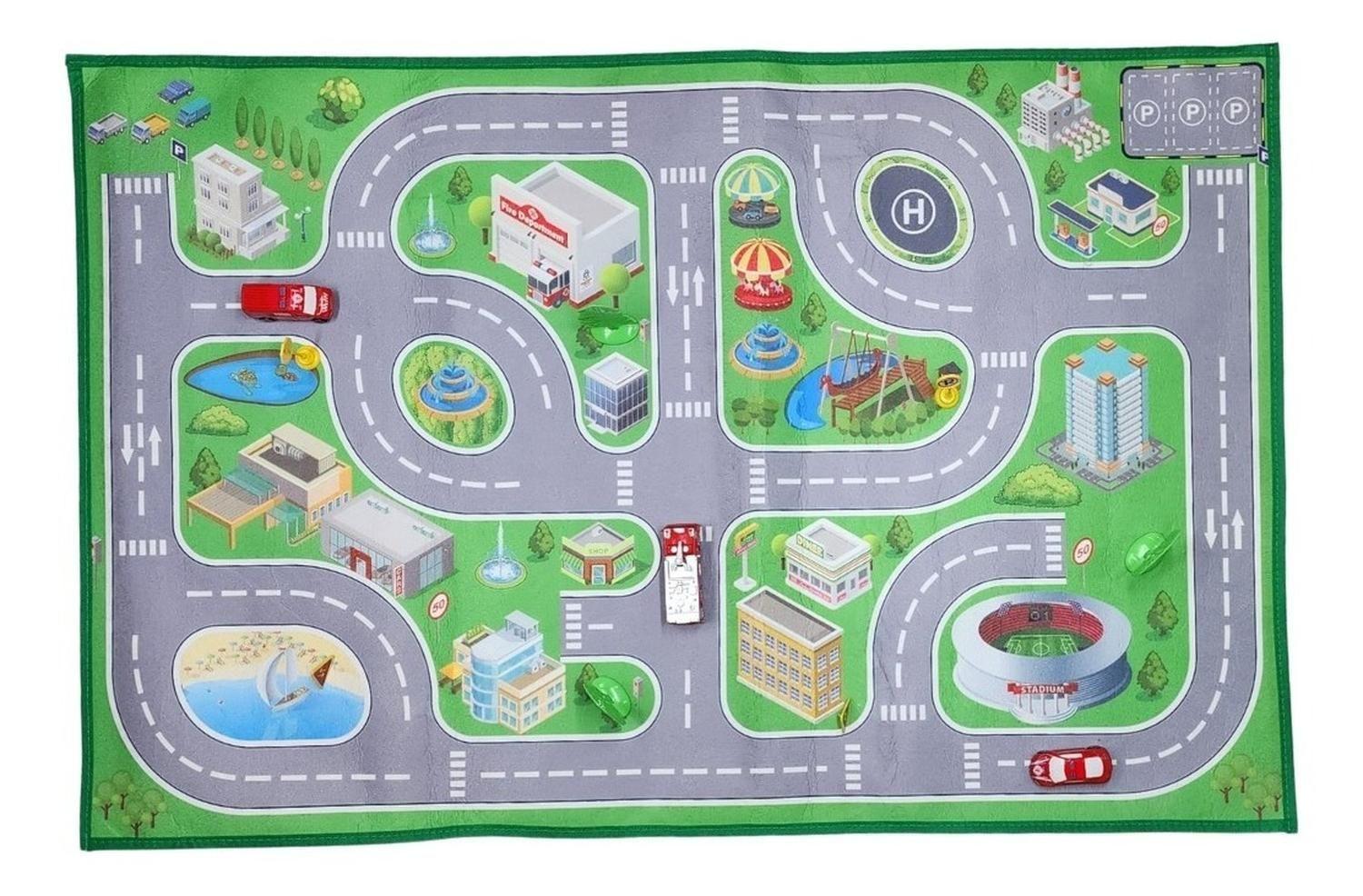 Juego Alfombra Para Niños Parking Garage Para Autitos-0