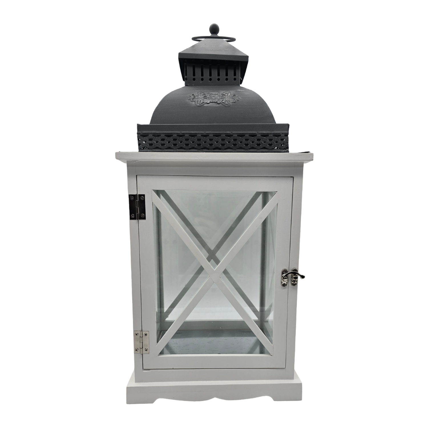 Farol Calentador De Vela Costero De Madera Blanca Vintage M-1