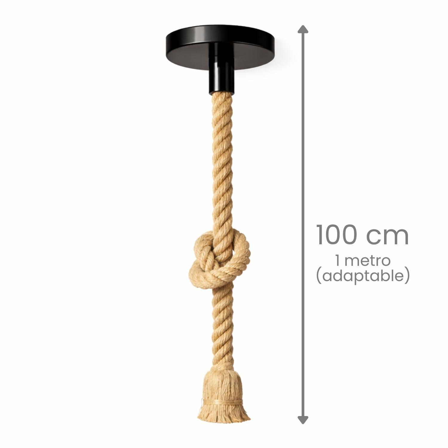 Lampara Colgante De Techo Vintage Cuerda Soga Rustica E27-3