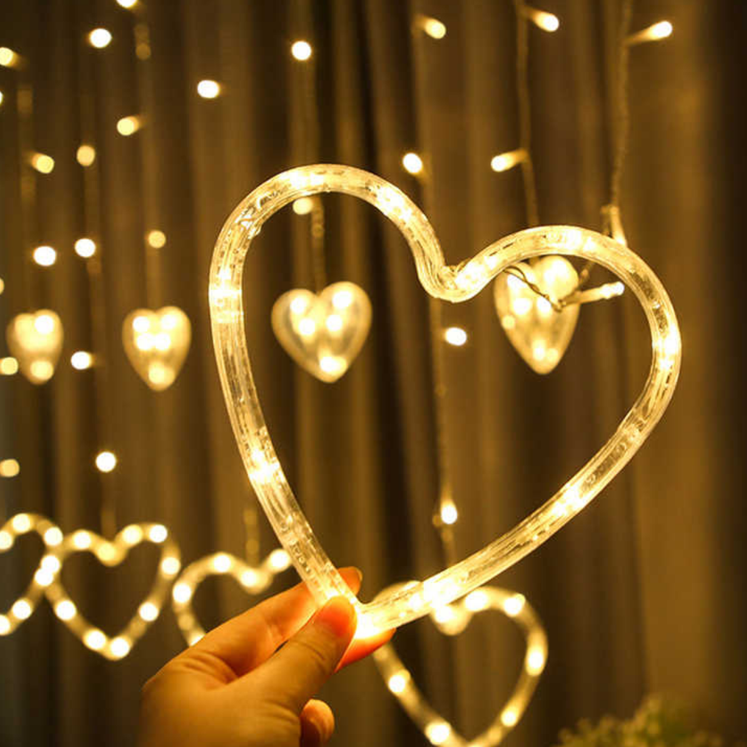 Luces Navideñas Solares Led Corazones Decoracion Navidad-3