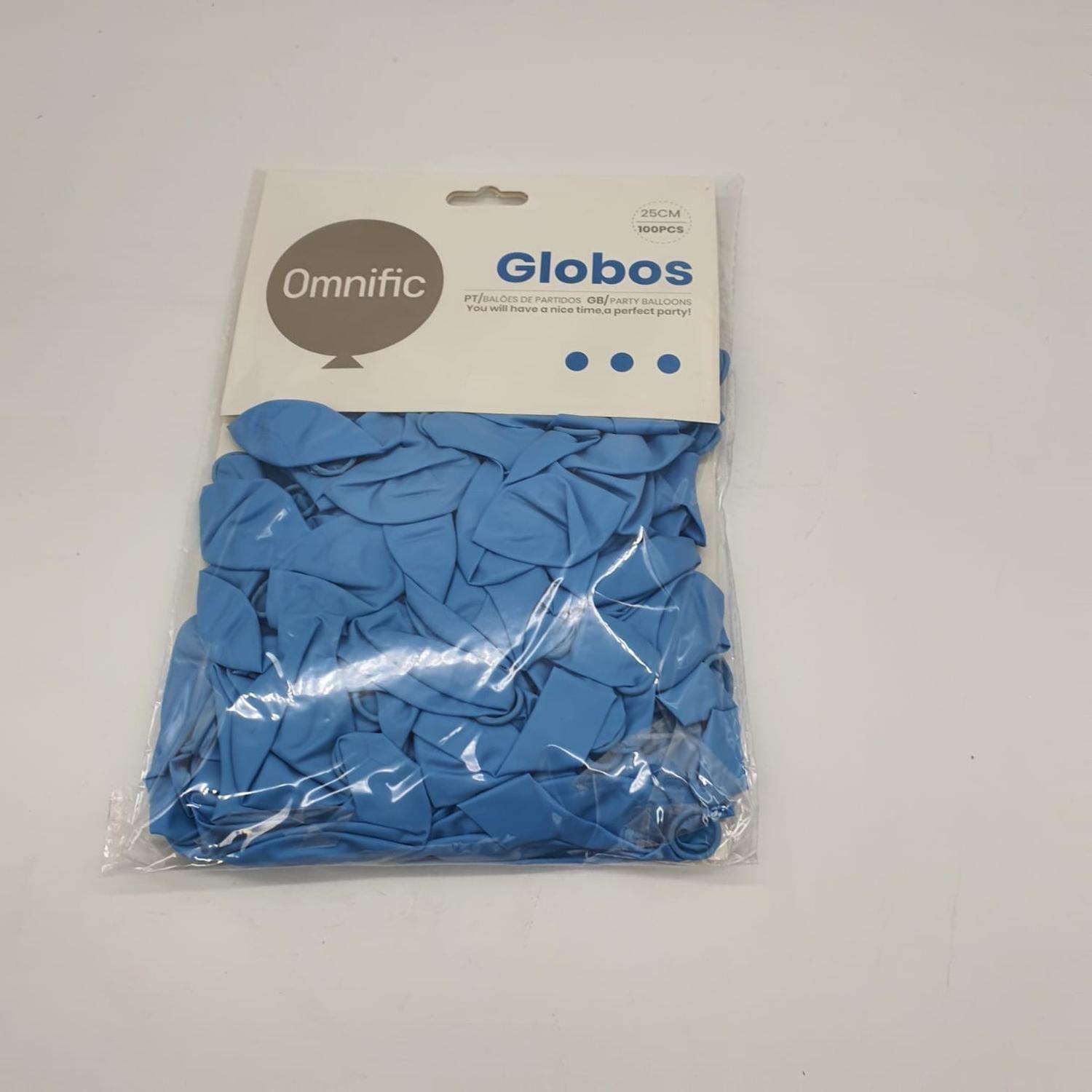 Globos Color Celeste 100 Unidades Tamaño 25 Cm-1