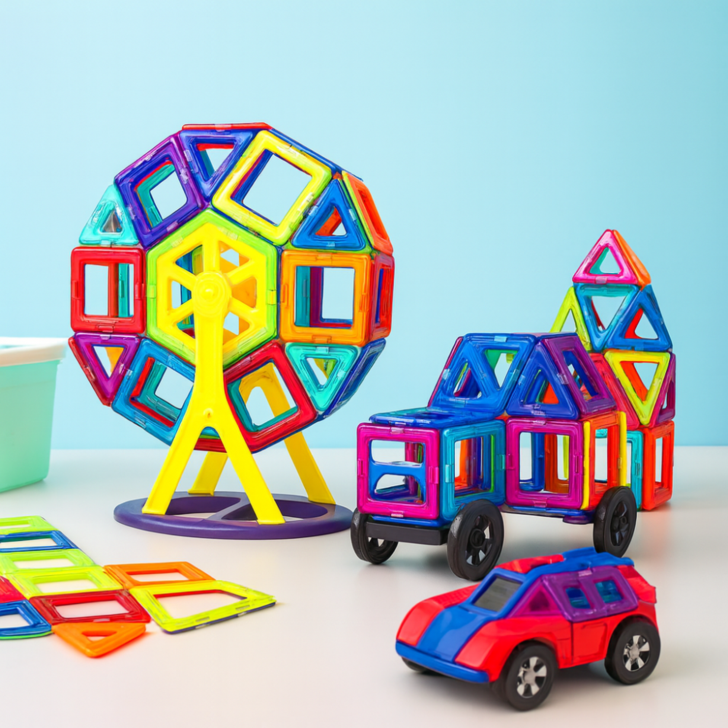 Set de Construccion Magnetico Piezas Magneticas 88 Piezas-2