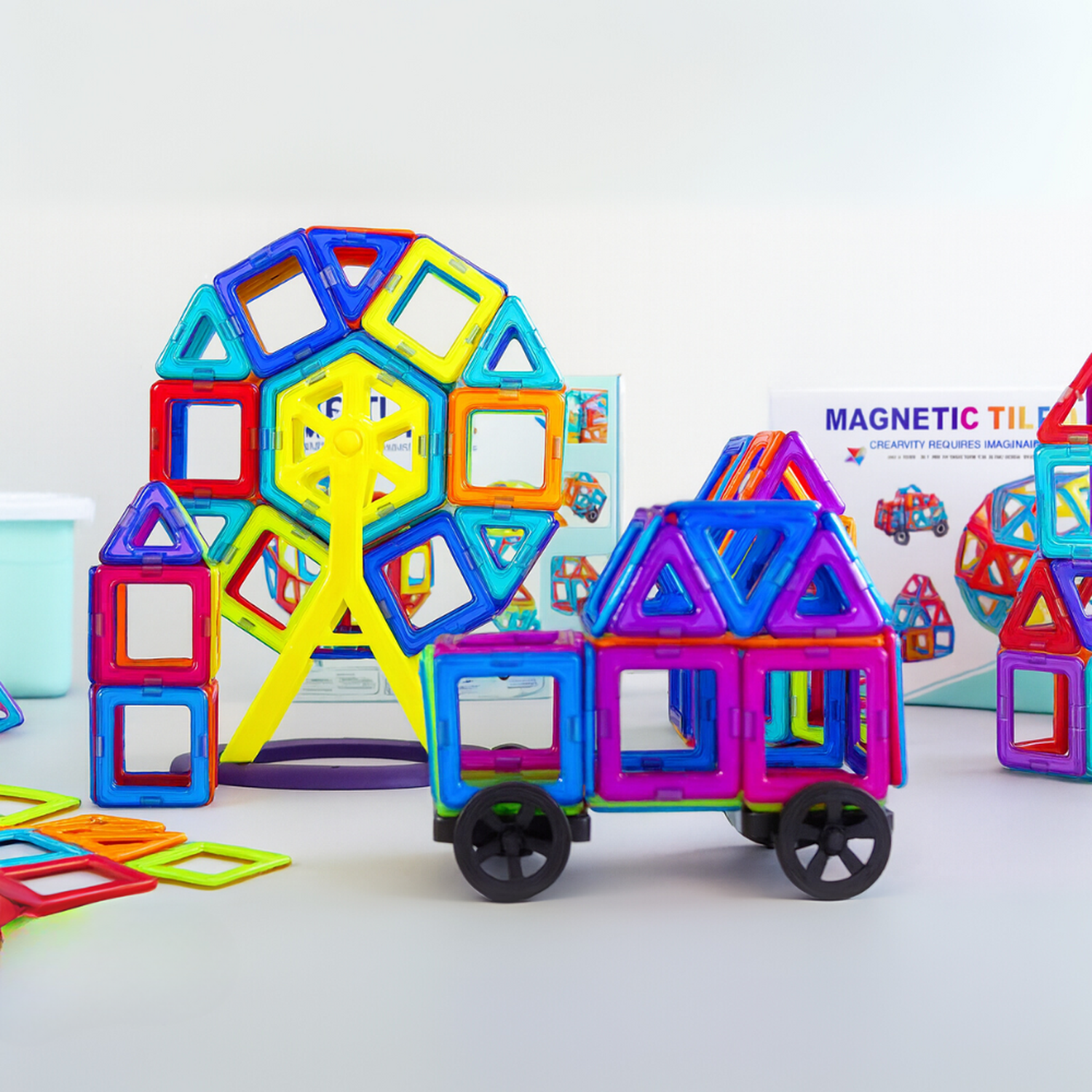 Set de Construccion Magnetico Piezas Magneticas 88 Piezas-5