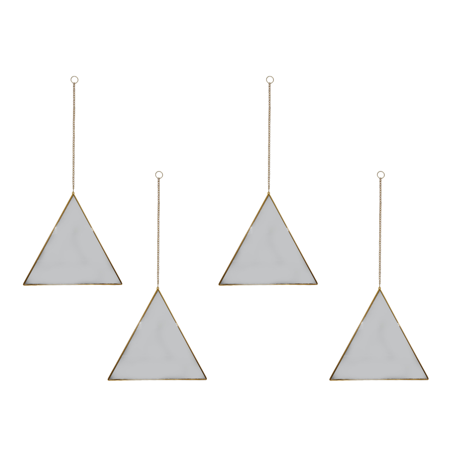 Set 4 Espejos Pared Para Colgar Triangular Marco De Espejo-0
