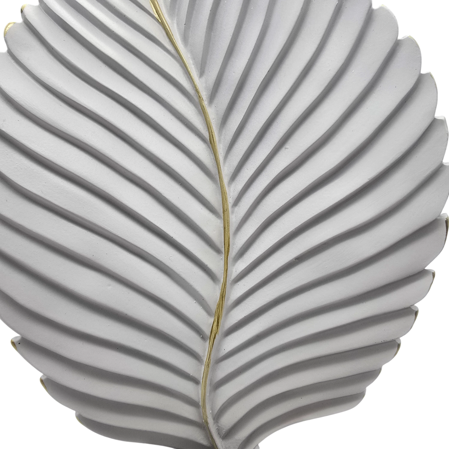 Figura Adorno De Hoja Blanca Decorativa En Resina Moderna M-3