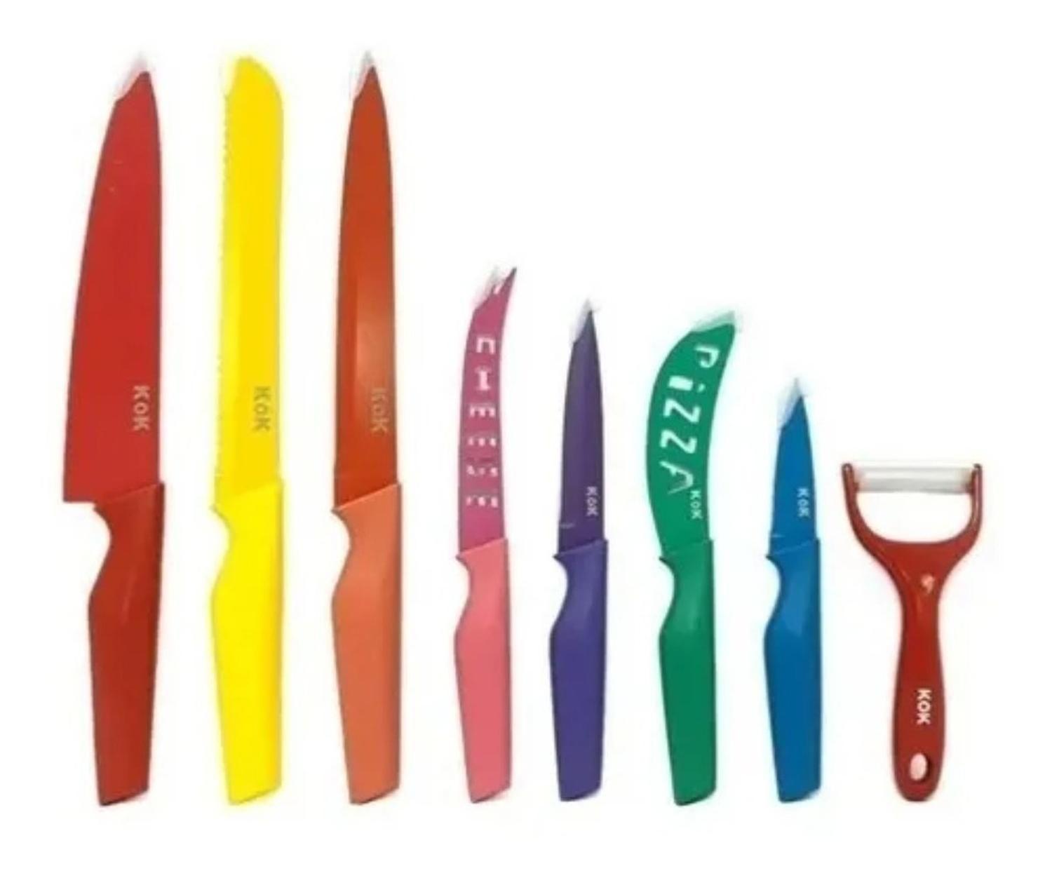 Set De Cuchillos Para Cocina 8pcs Negro-1