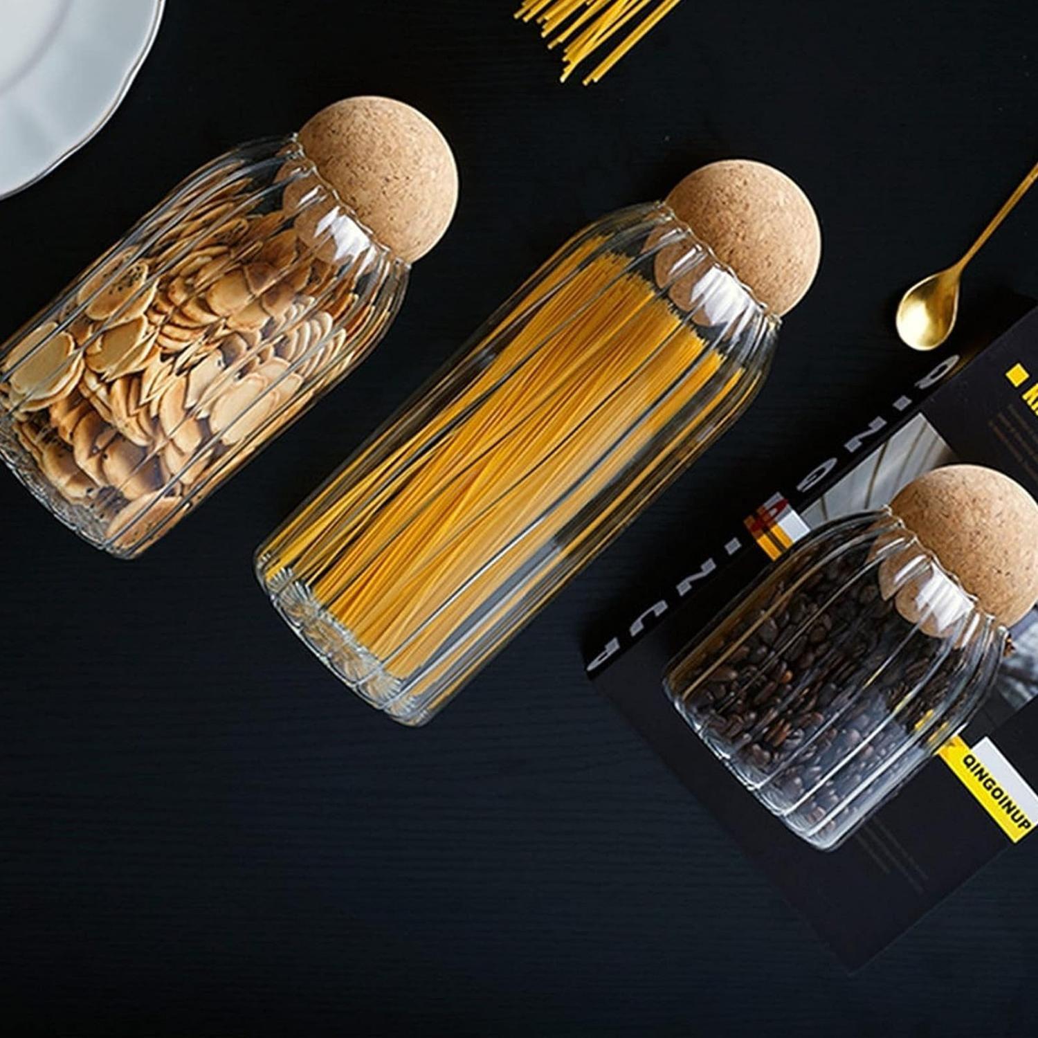 Set 3 Frascos De Vidrio Decorativos Bola De Corcho Decohogar-6