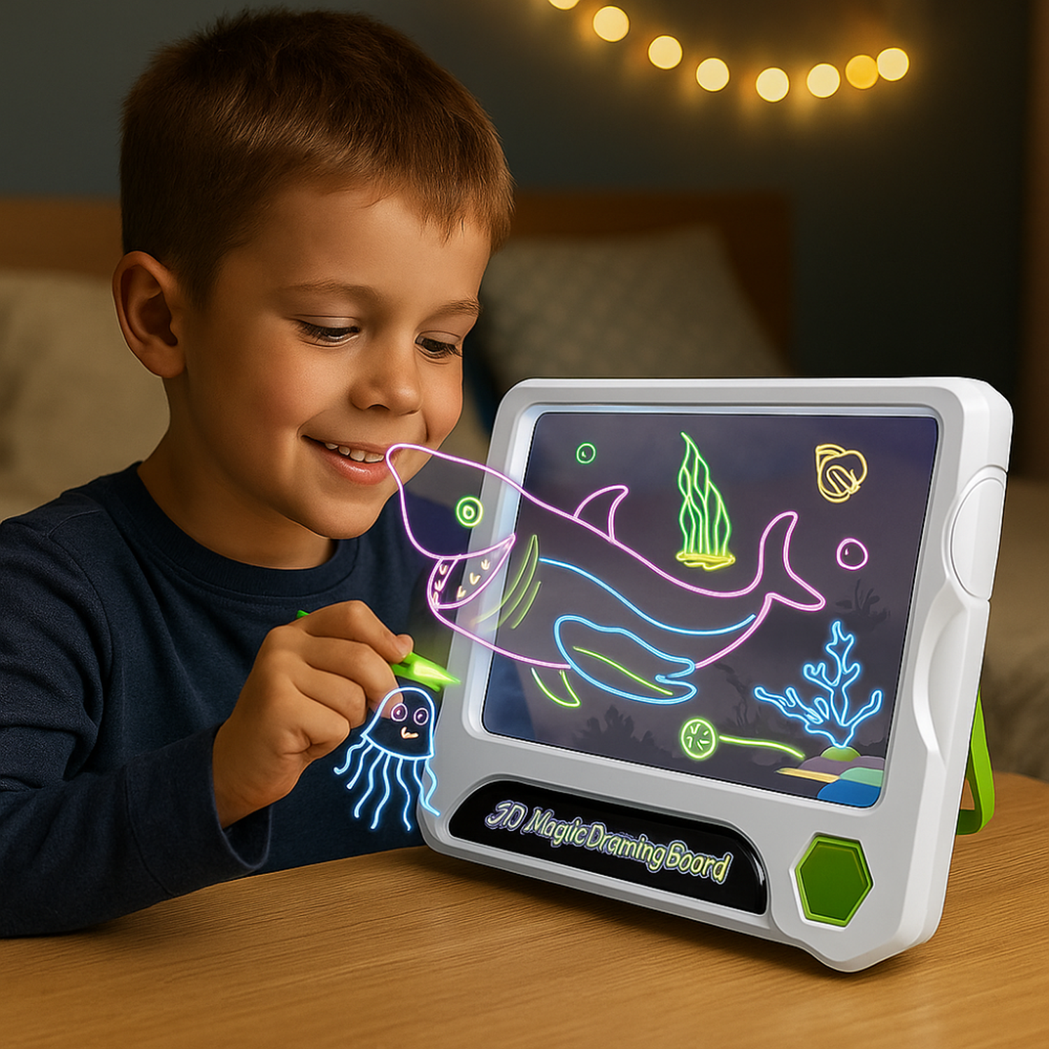 Pizarra Magica 3D Infantil Para Dibujar Con Efecto Luces-2