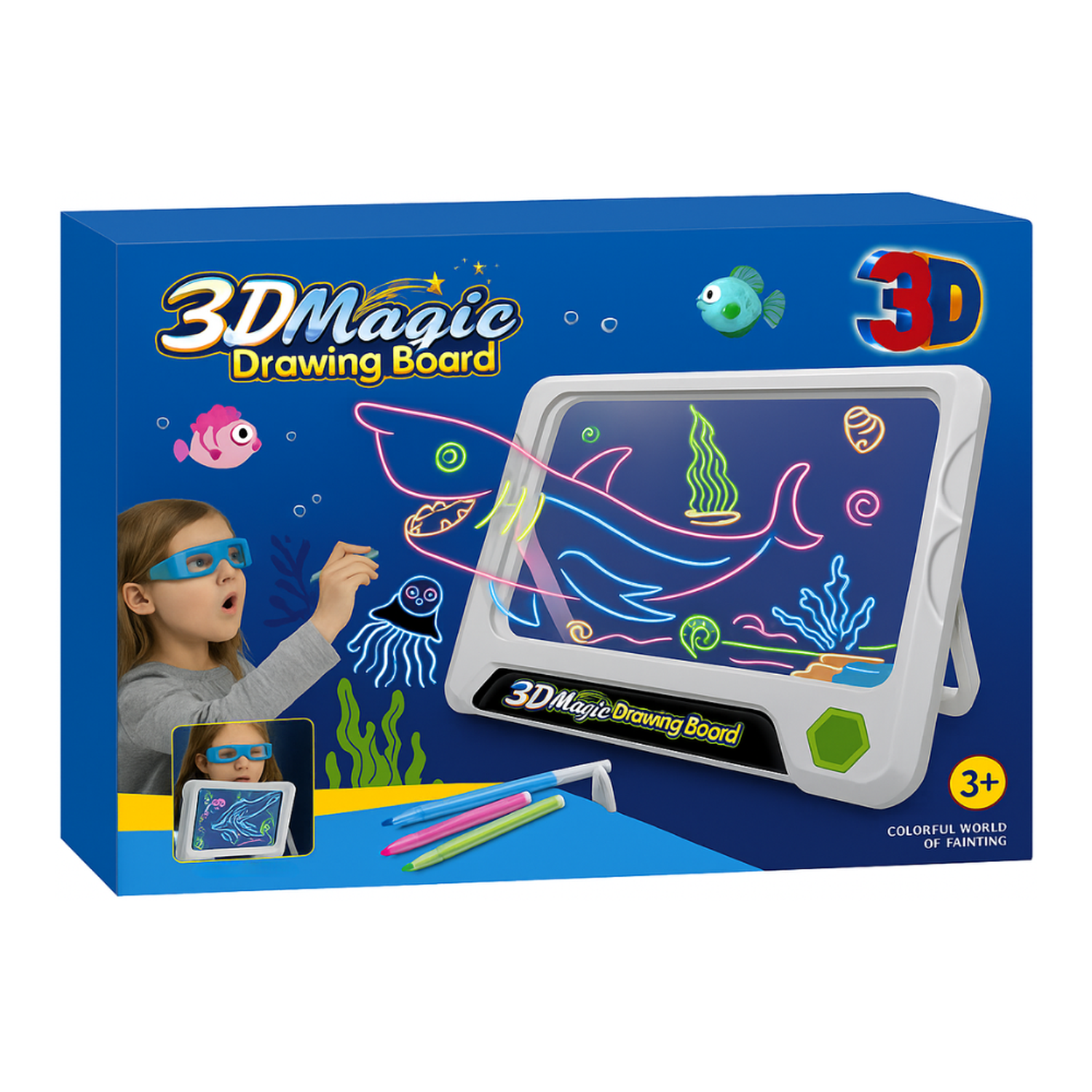 Pizarra Magica 3D Infantil Para Dibujar Con Efecto Luces-5