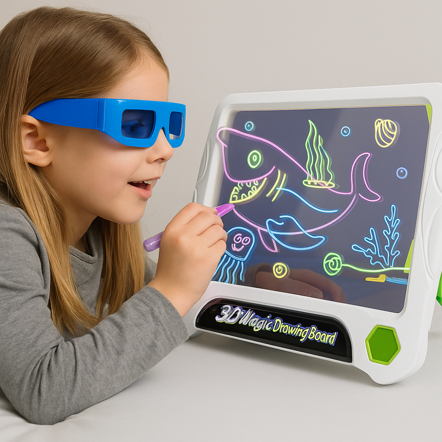 Pizarra Magica 3D Infantil Para Dibujar Con Efecto Luces-6