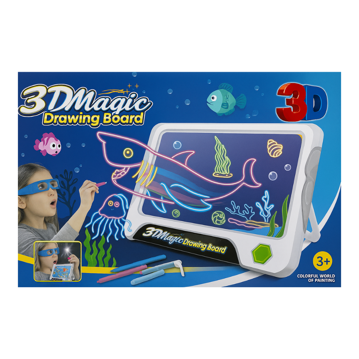Pizarra Magica 3D Infantil Para Dibujar Con Efecto Luces-7