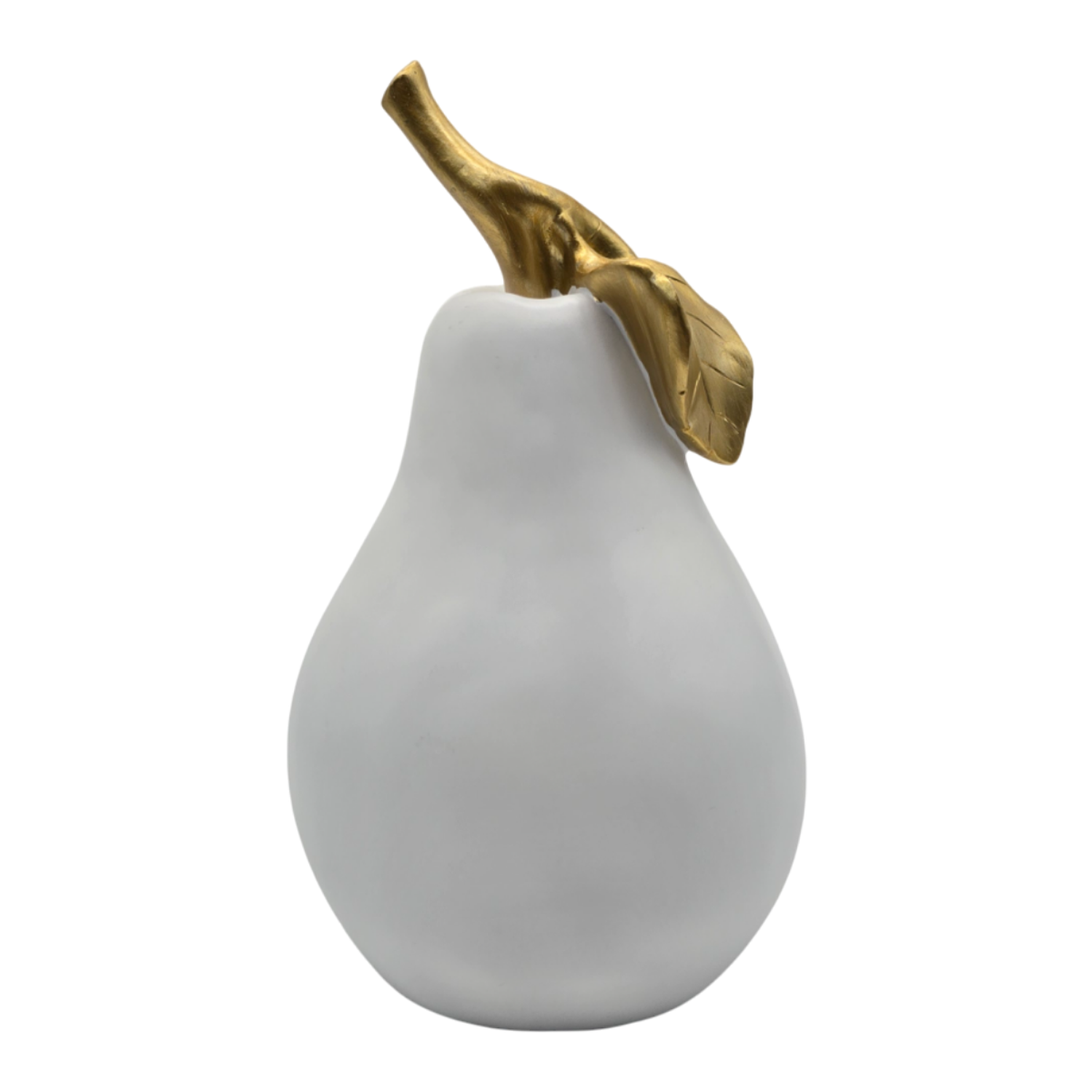 Figura Adorno De Pera Blanca Decorativa En Resina Moderna-0