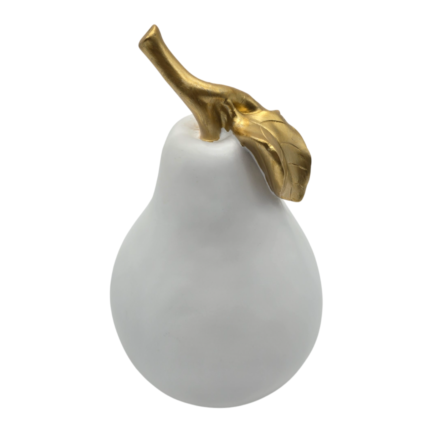 Figura Adorno De Pera Blanca Decorativa En Resina Moderna-1