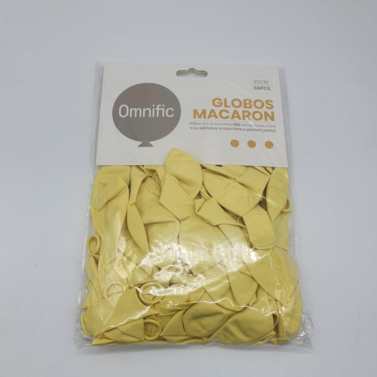 Globos Amarillo Macaron 50 Unidades Tamaño 25 Cm-1