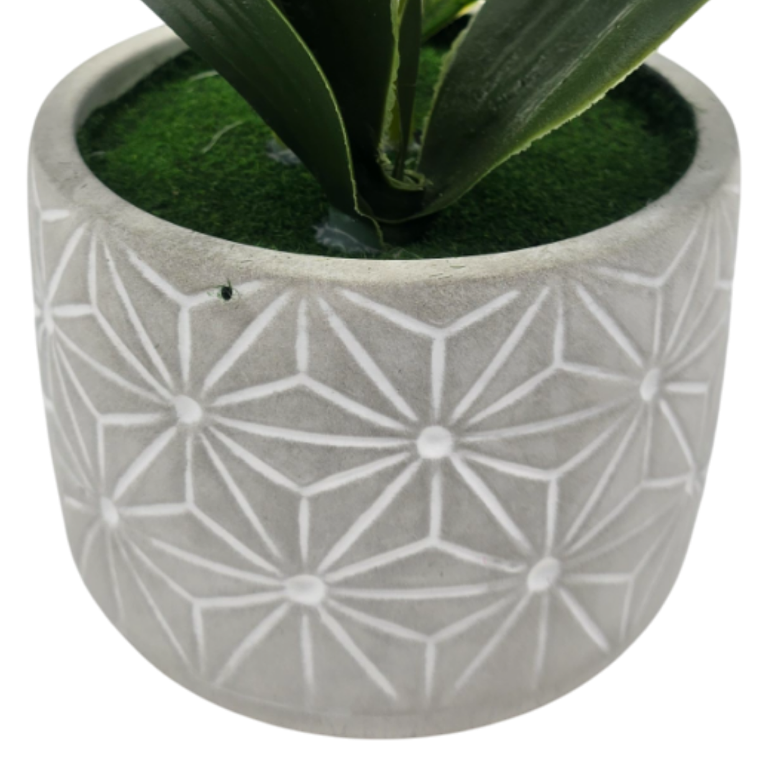 Planta Artificial Orquidea Grande Macetero De Cemento-5