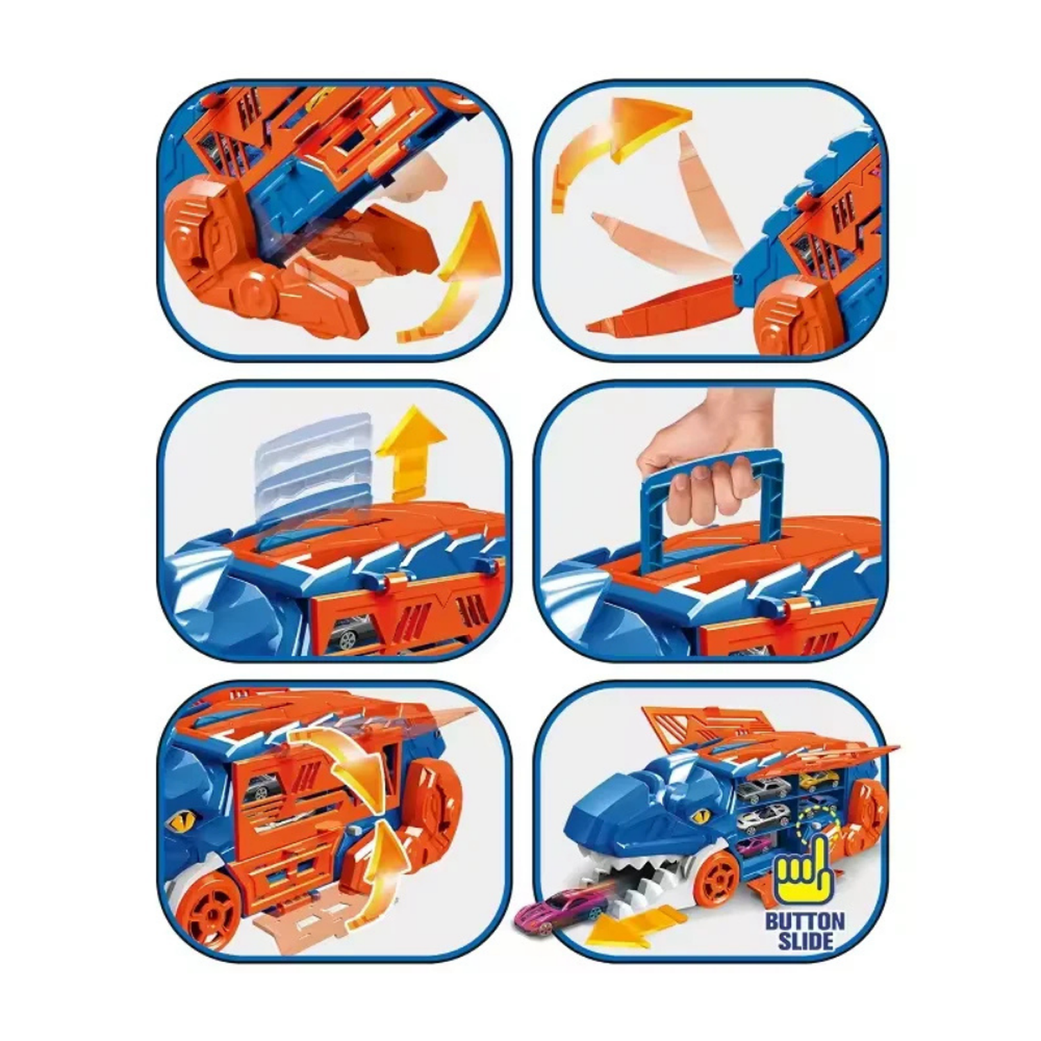 Camion Transportador Porta Autitos 2 en 1 Pista Lanzamiento-6