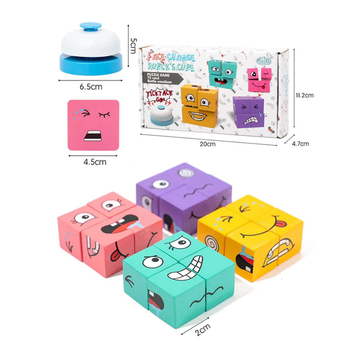 Juego De Expresion Cubo Cambia Cara De Colores Emoji-7