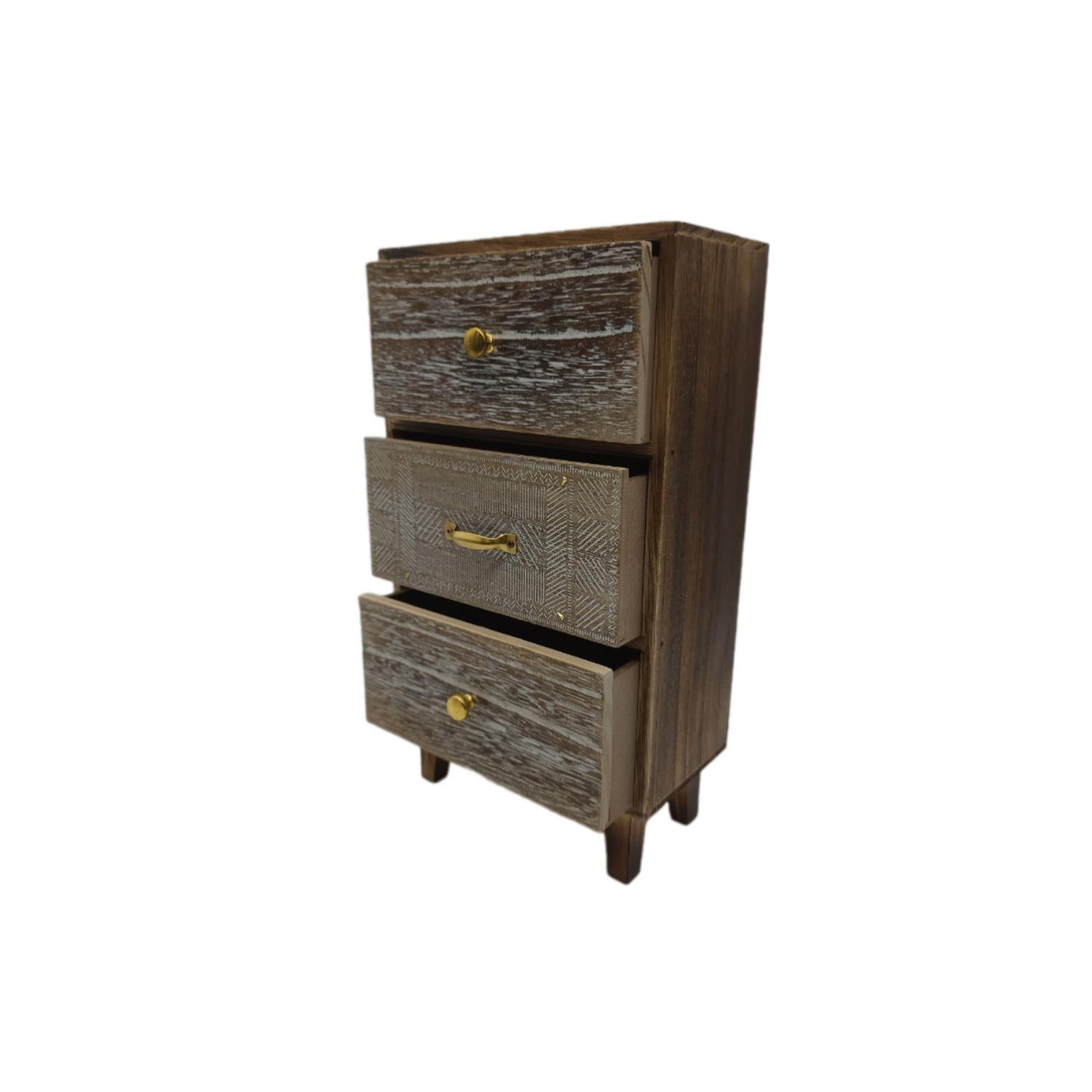Organizador De Joyas Multiuso Oriental 3 Cajones Café-3