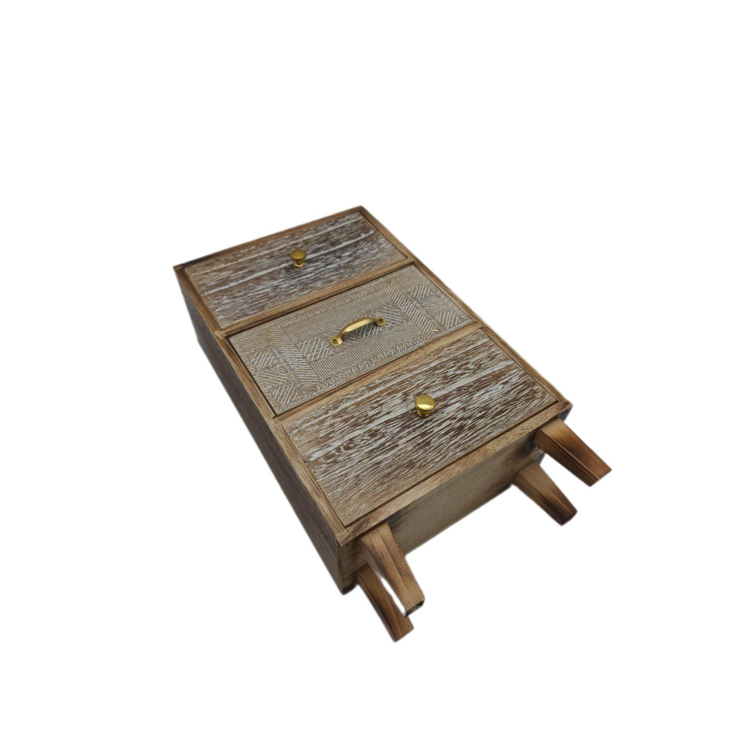 Organizador De Joyas Multiuso Oriental 3 Cajones Café-8