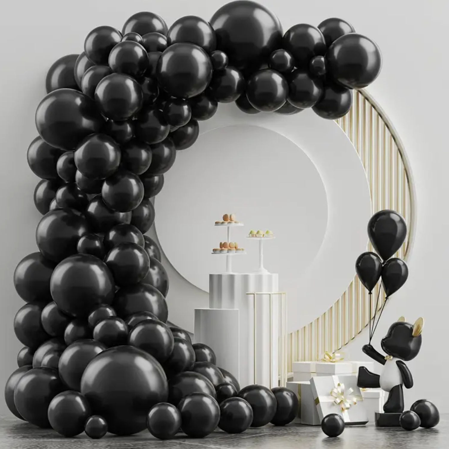 Globos 50 Unidades Color Negro Tamaño 30 Cm-2