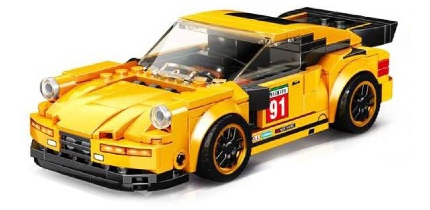 Auto De Carrera Deportivo Armable Amarillo-1