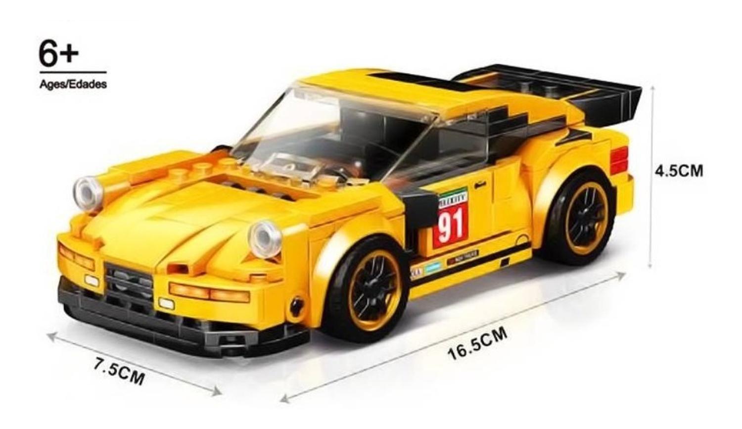 Auto De Carrera Deportivo Armable Amarillo-2