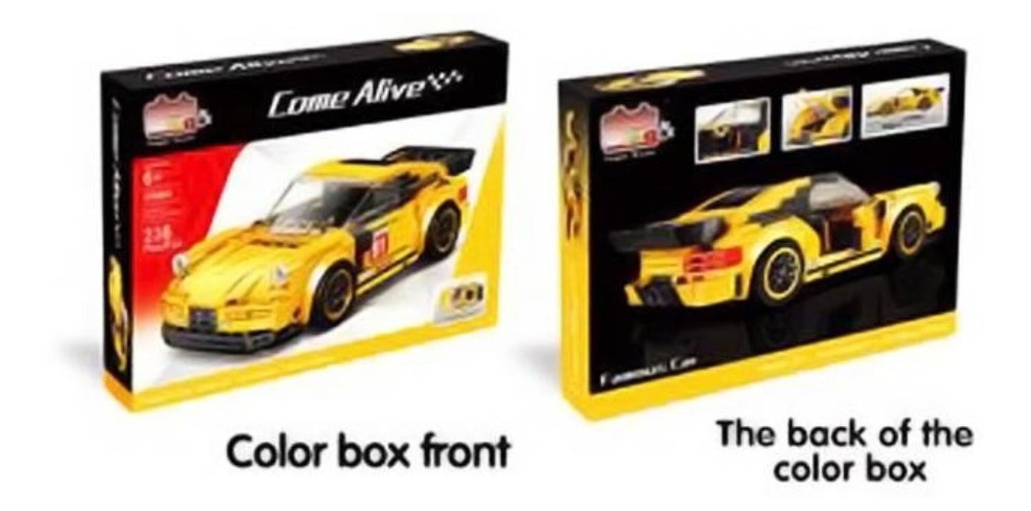 Auto De Carrera Deportivo Armable Amarillo-3