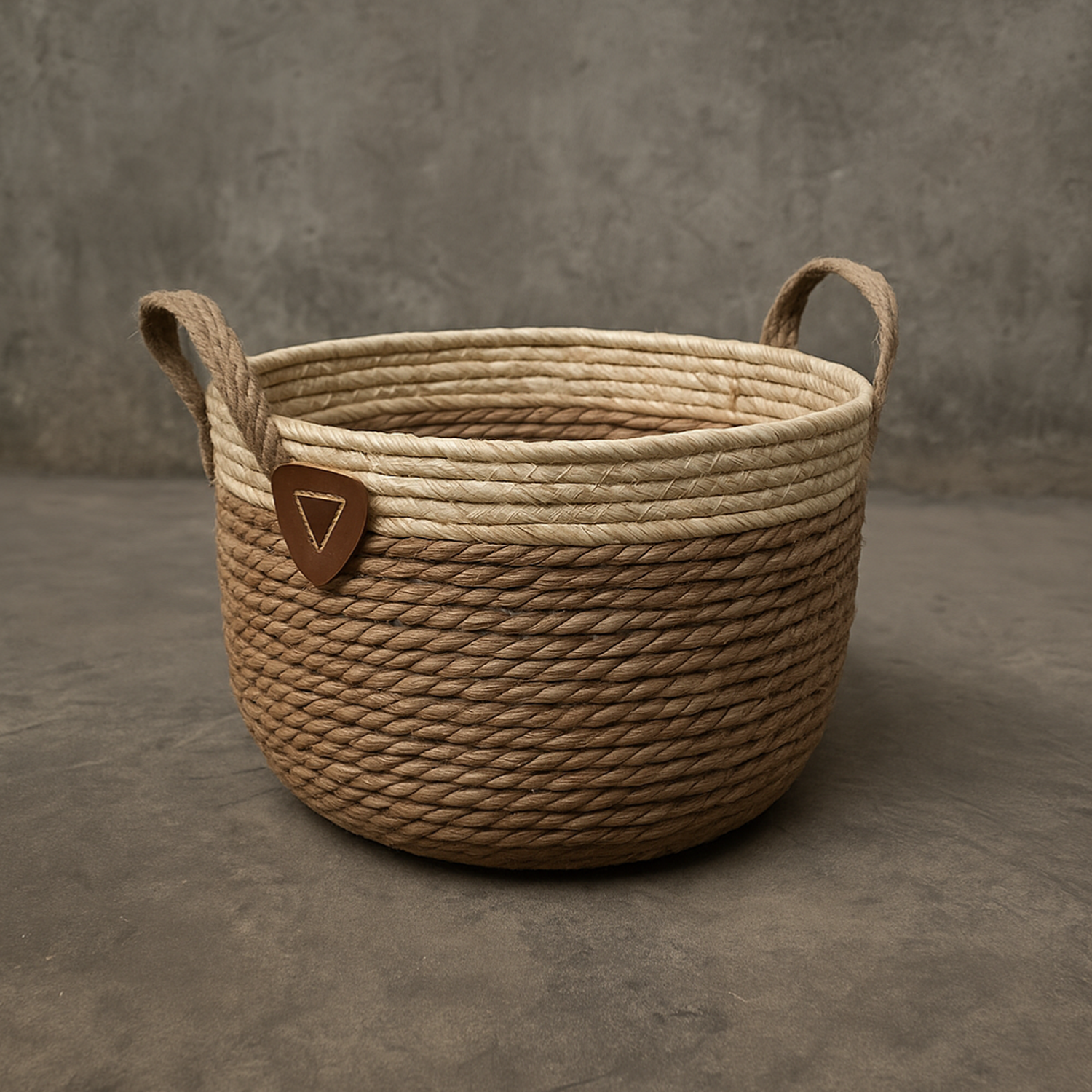 Macetero Cesto Maceta De Yute Tejida Rustica Con Asas L-2