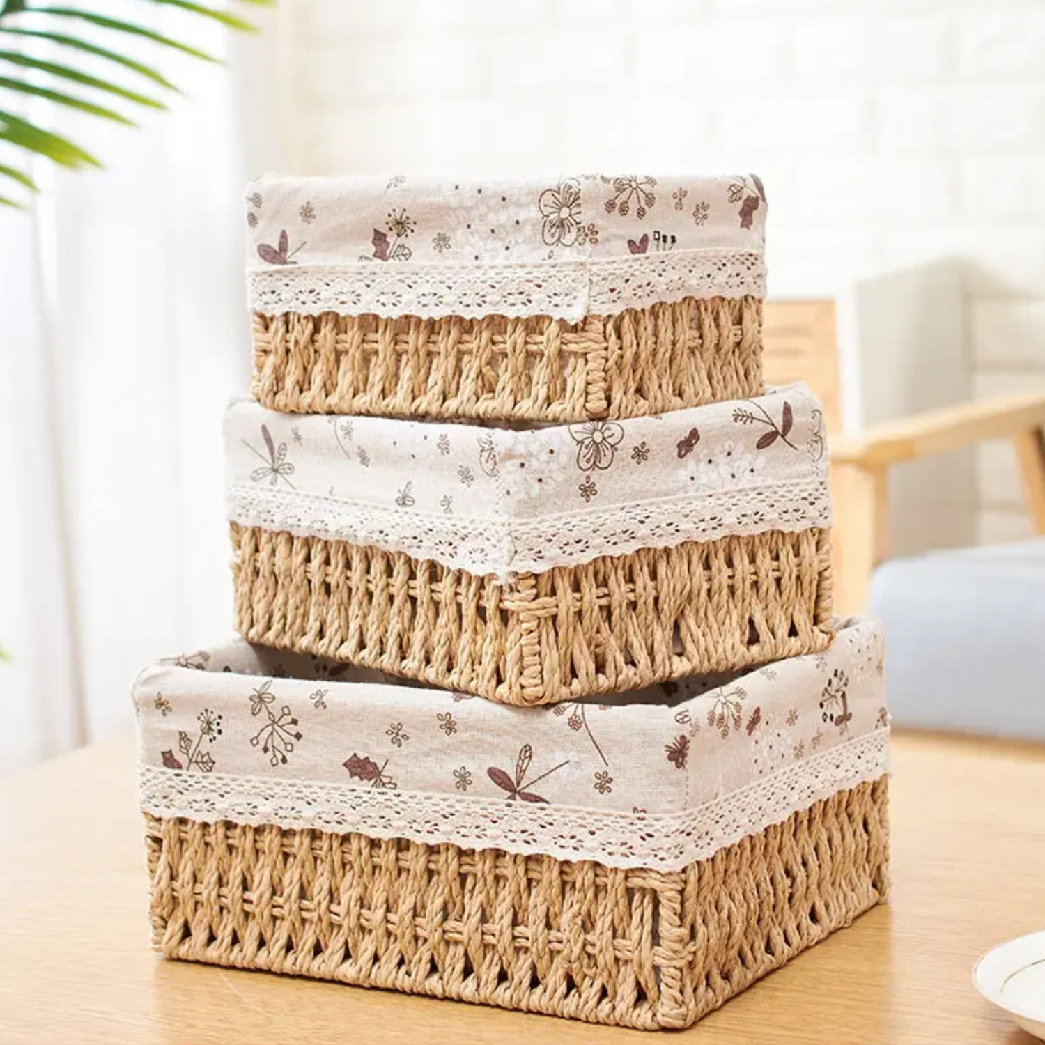 Set 3 Cestas De Almacenamiento Organizadoras Cestos Canastas-3